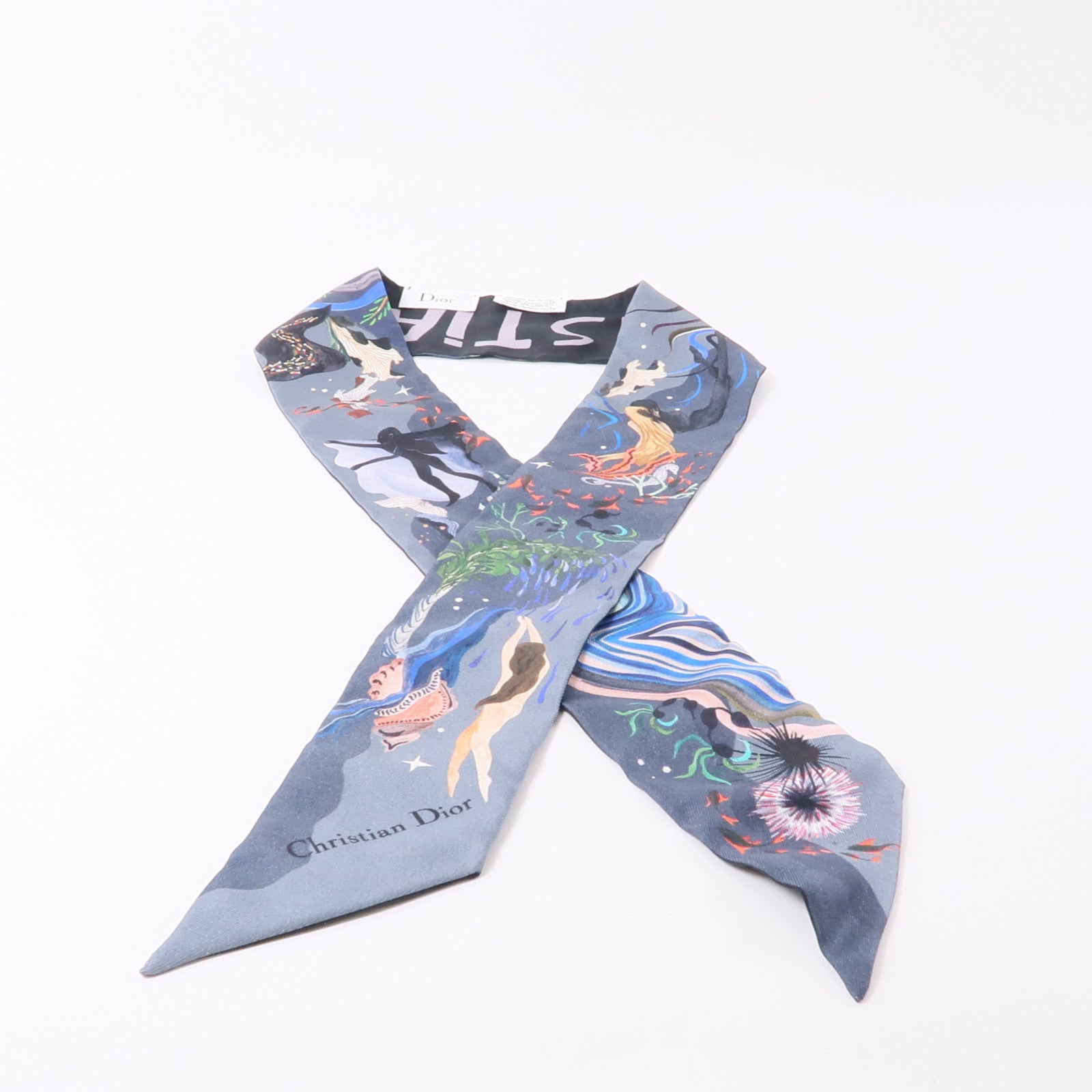 Dior 絲質Scarf絲巾黑色/灰色