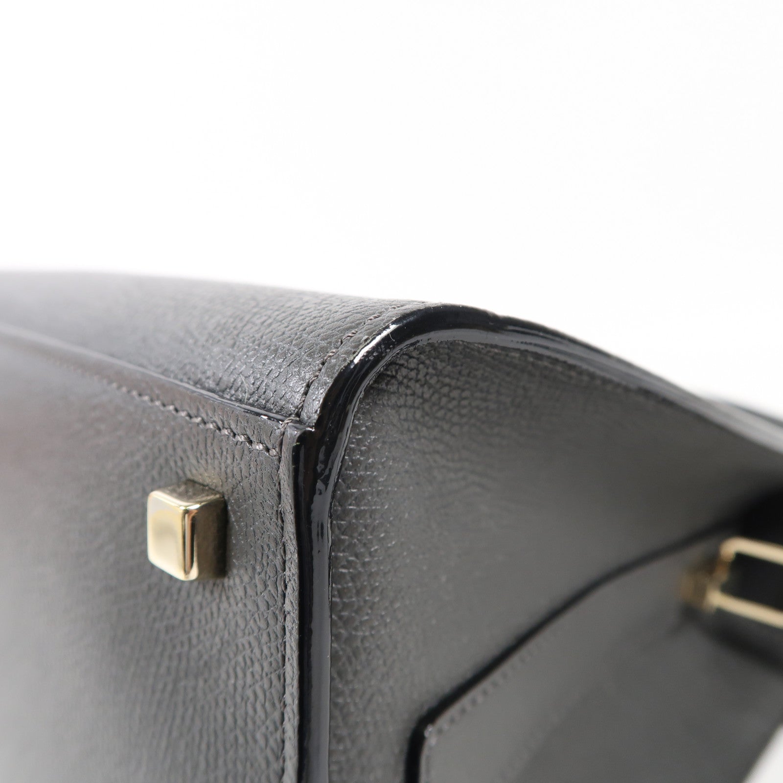 Valextra 牛皮皮革Iside Top Handle Medium Bag金扣手挽肩背兩用袋