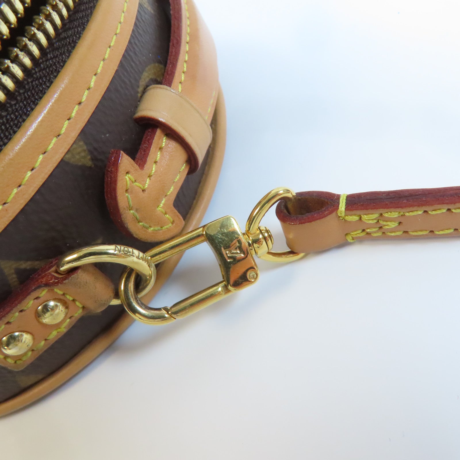 LOUIS VUITTON Monogram Mini Boite Chapeau金扣手挽肩背兩用袋棕色