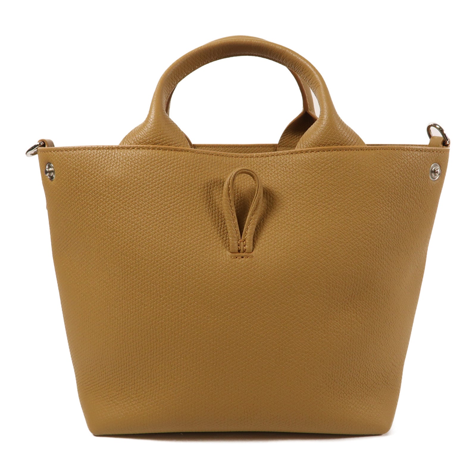 Longchamp 皮革Le Roseau S銀扣手挽肩背兩用袋
