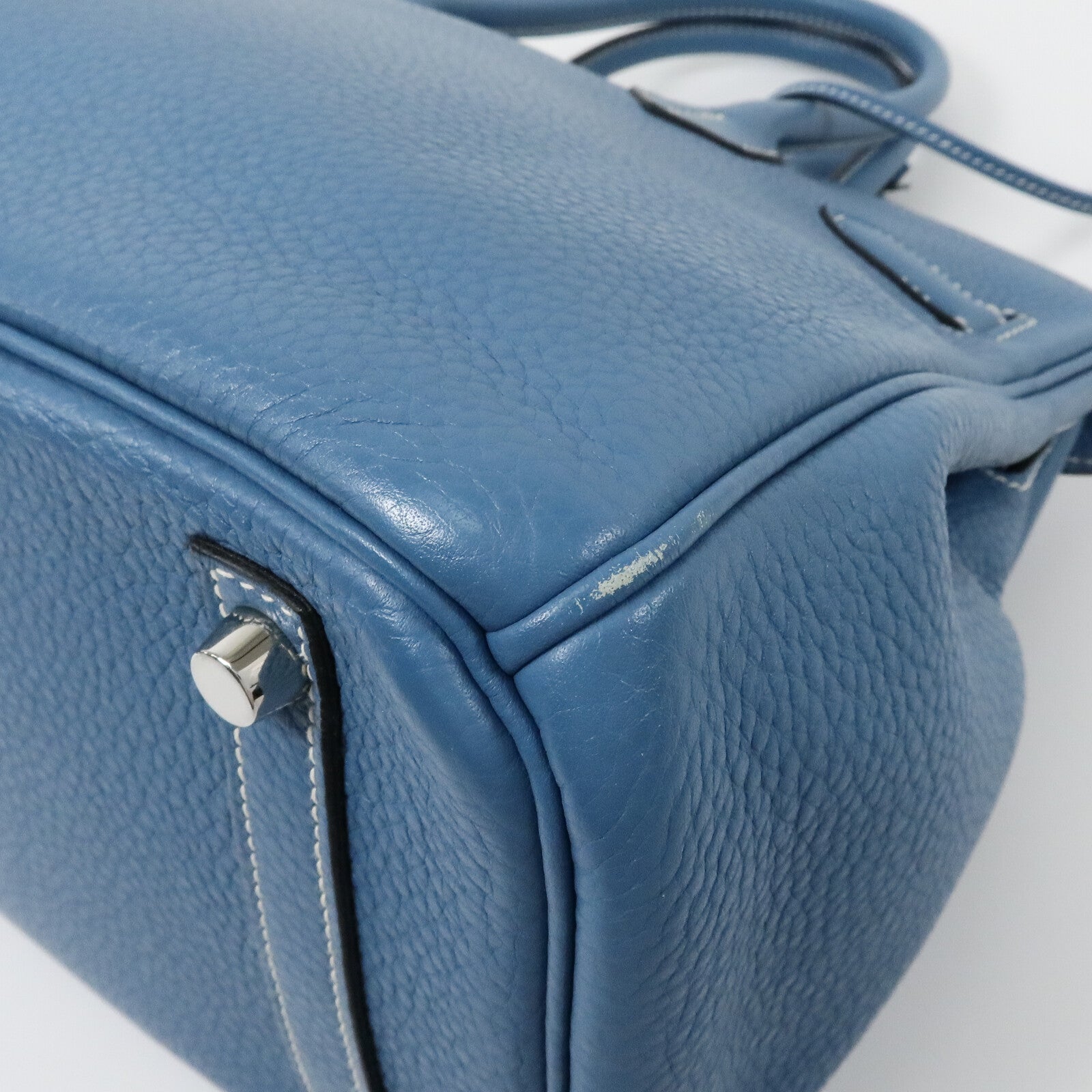 HERMES Togo皮革Birkin 30手挽袋Bleu Jean