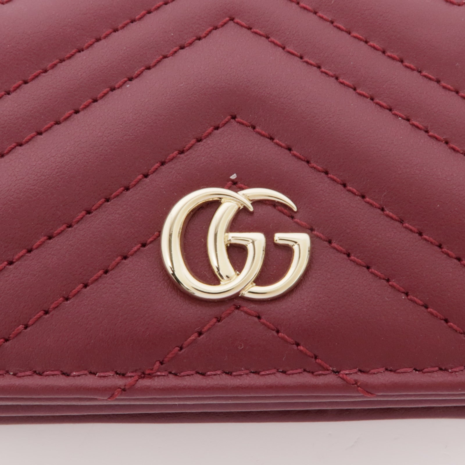 GUCCI 皮革GG Marmont Wallet金扣錢包