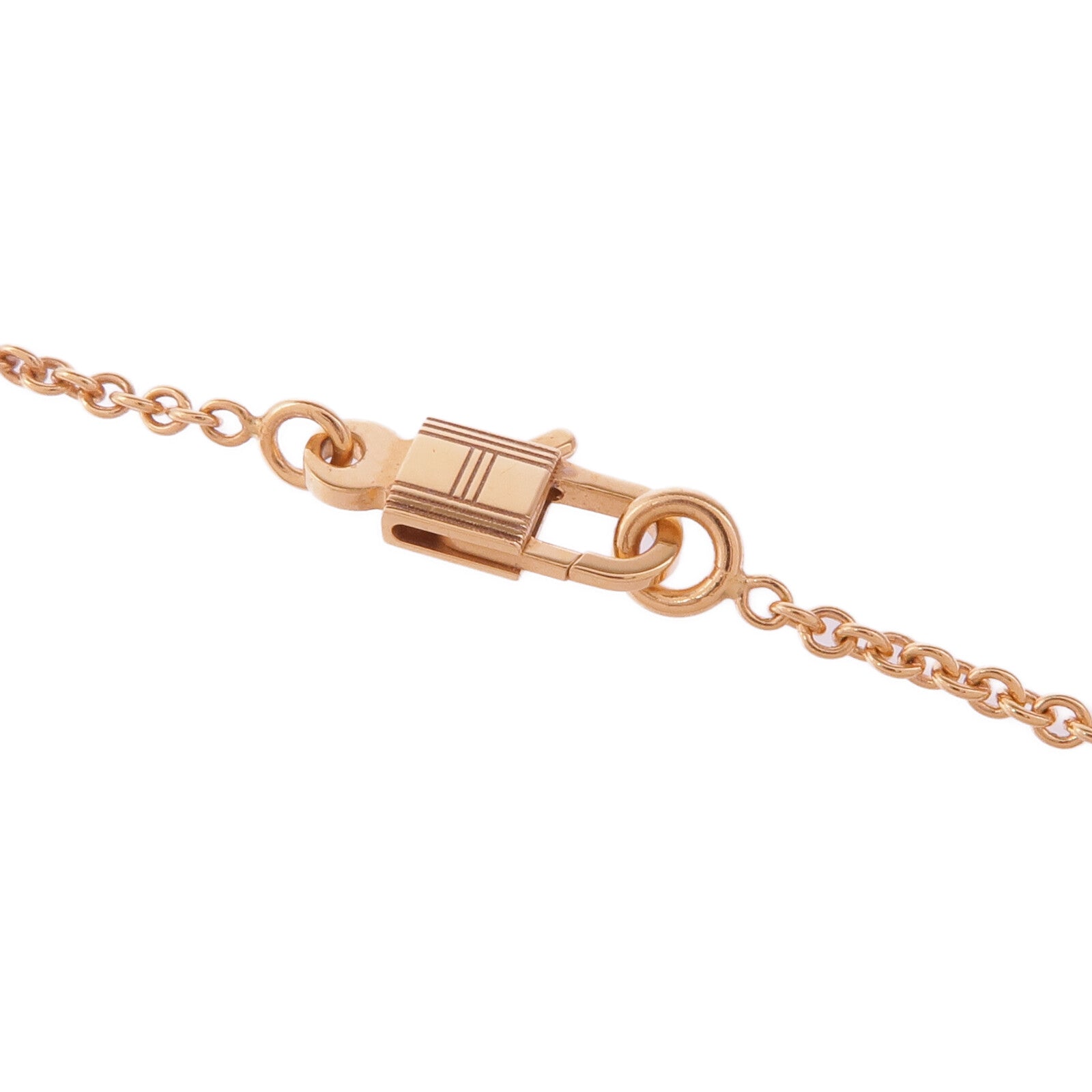 HERMES 18K玫瑰金Amulettes Constance Pendent鑽石項鍊