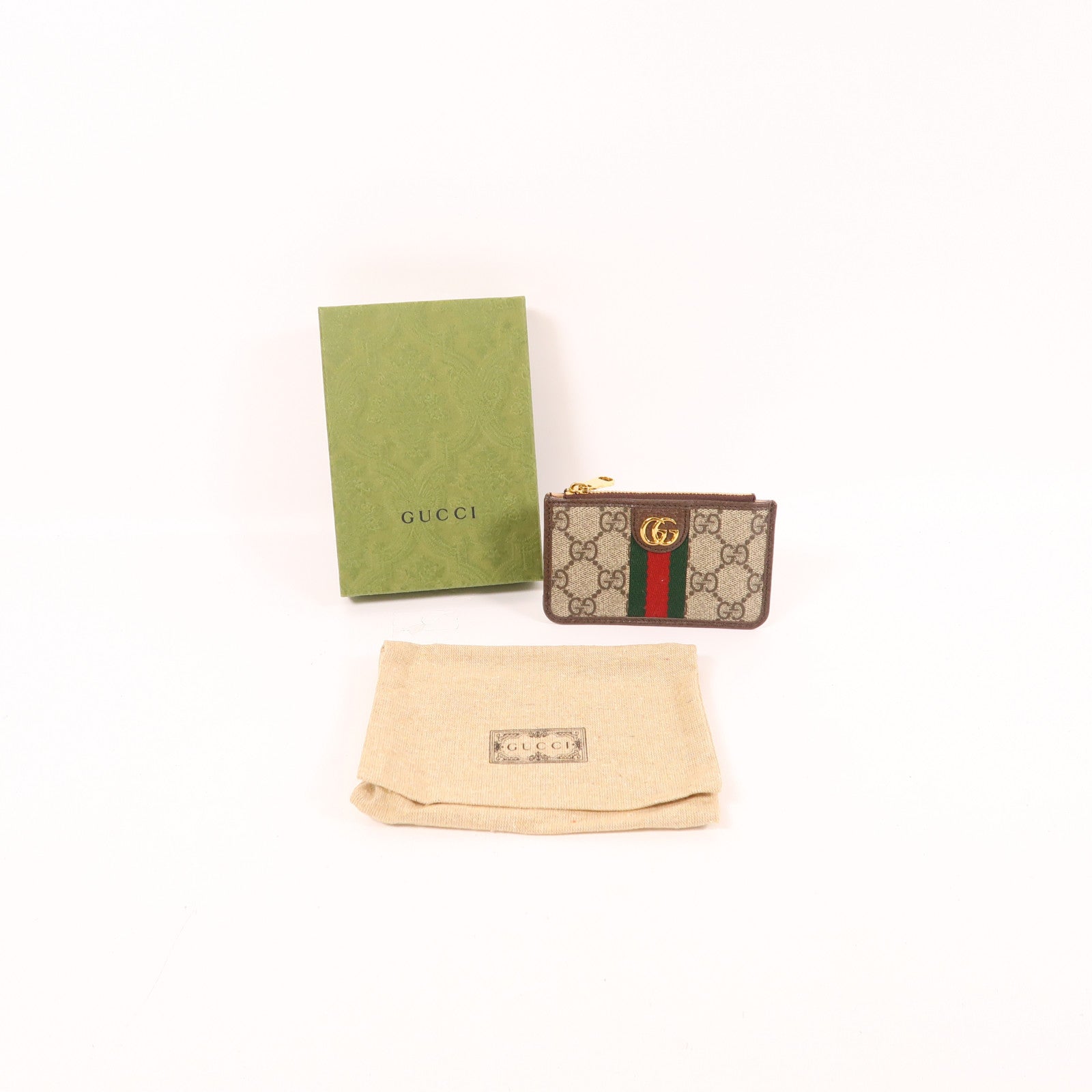 GUCCI 塗層帆布Card Case金扣卡片套