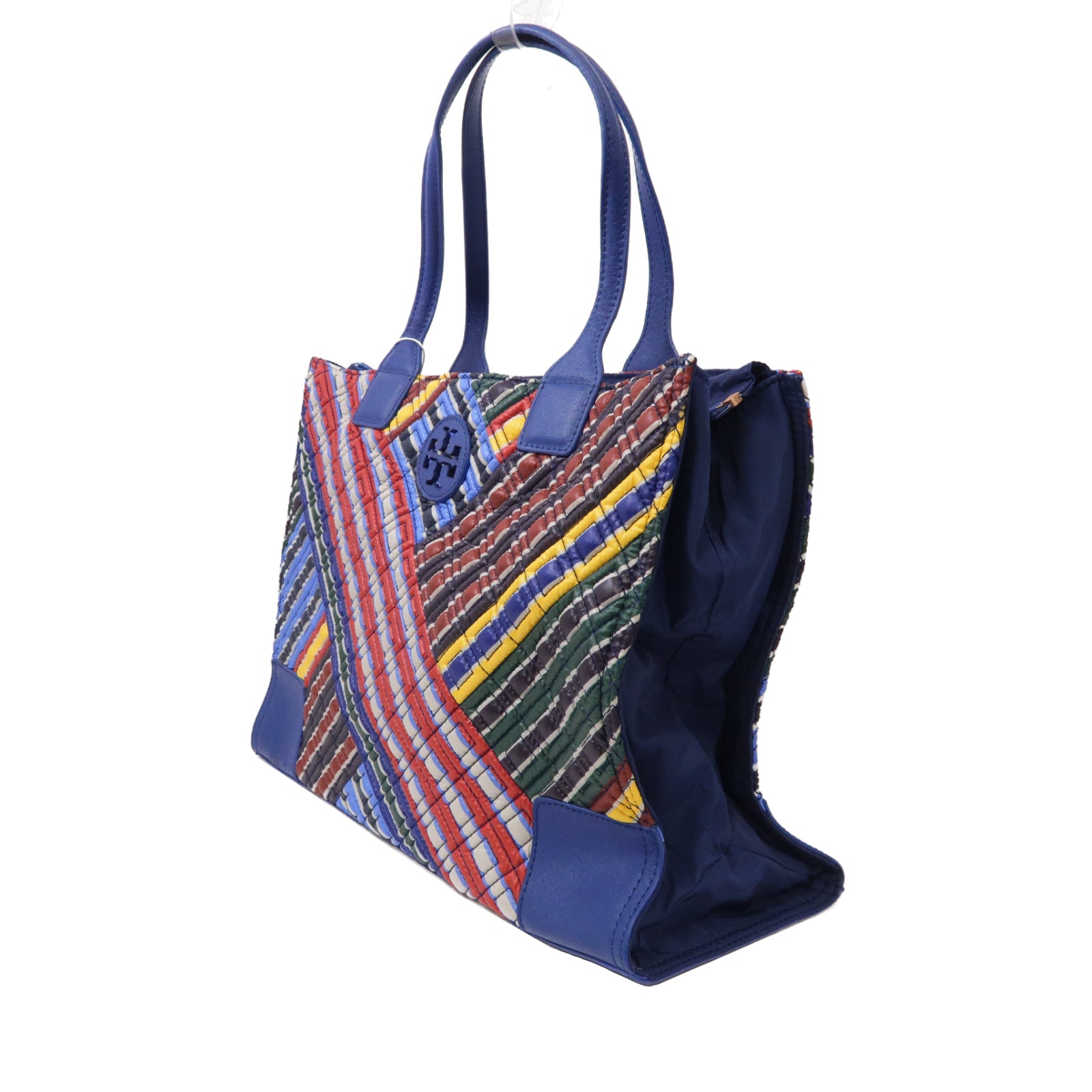 Tory Burch 尼龍/皮革Tote Bag金扣手挽袋彩色/藍色
