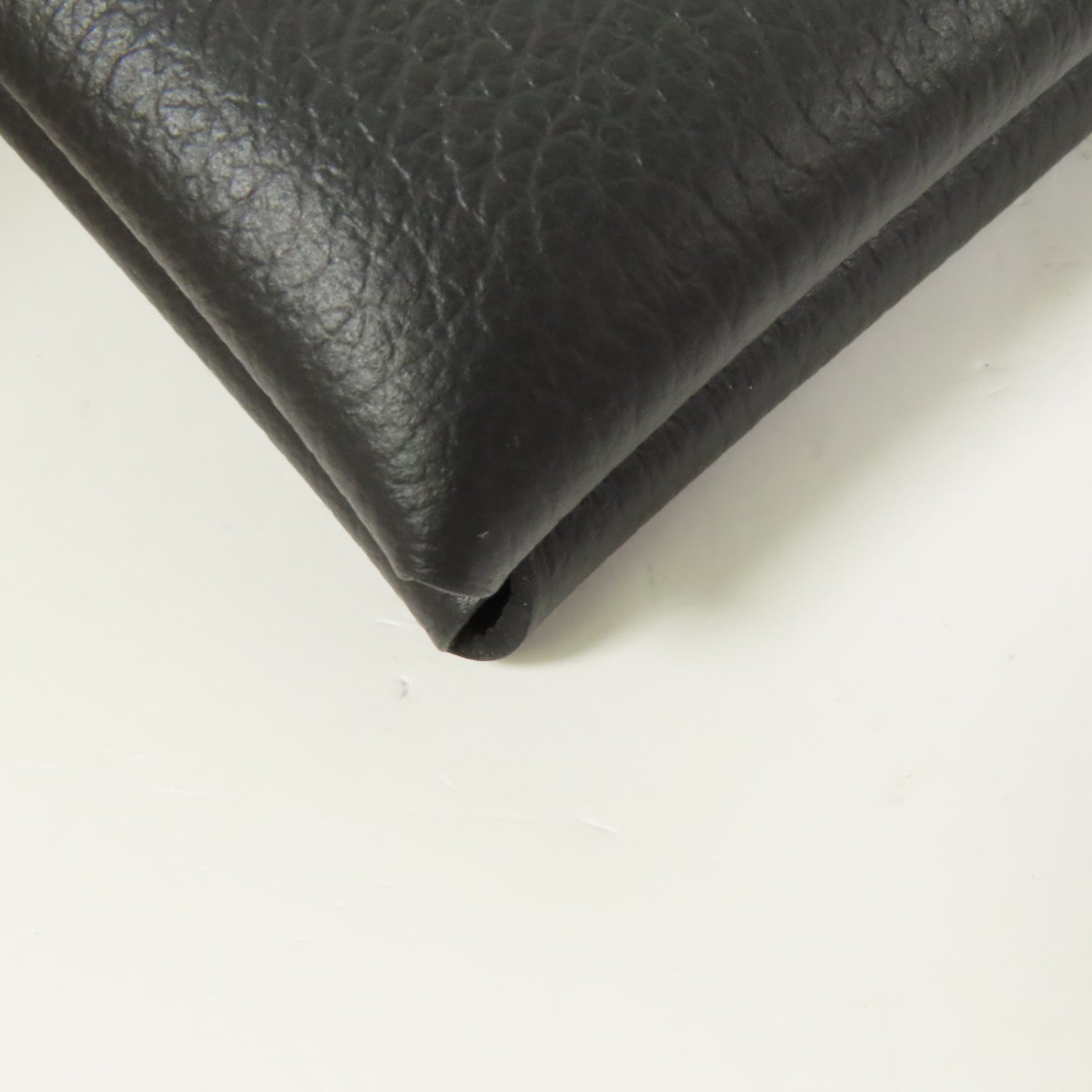 HERMES Evercolor皮革Calvi Verso銀扣卡片套Ardoise