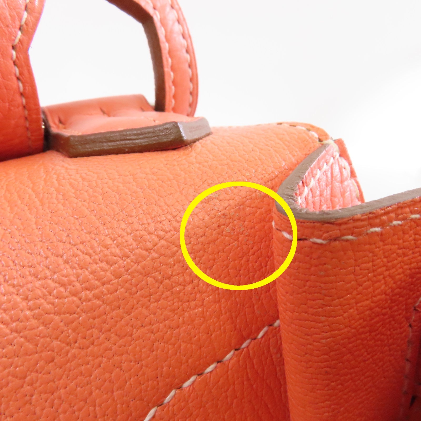 HERMES Clemence皮革Jypsiere 34銀扣肩背袋Crevette/粉紅色