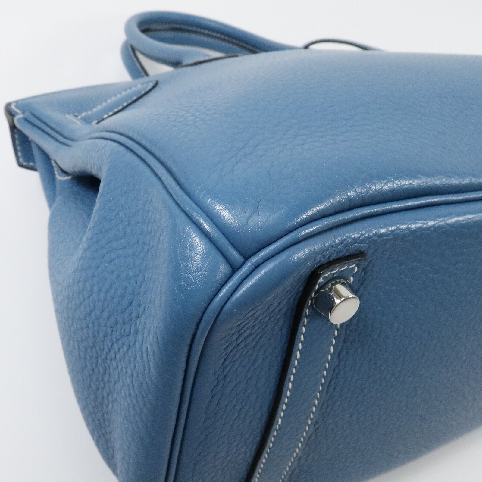 HERMES Togo皮革Birkin 30手挽袋Bleu Jean