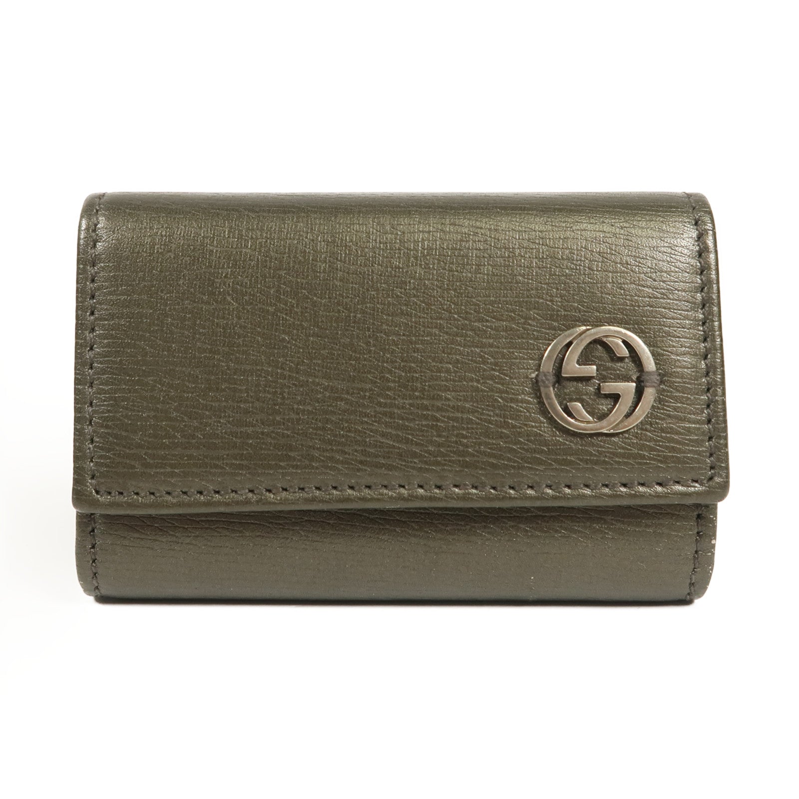 GUCCI 皮革Key Cases銀扣鎖匙扣