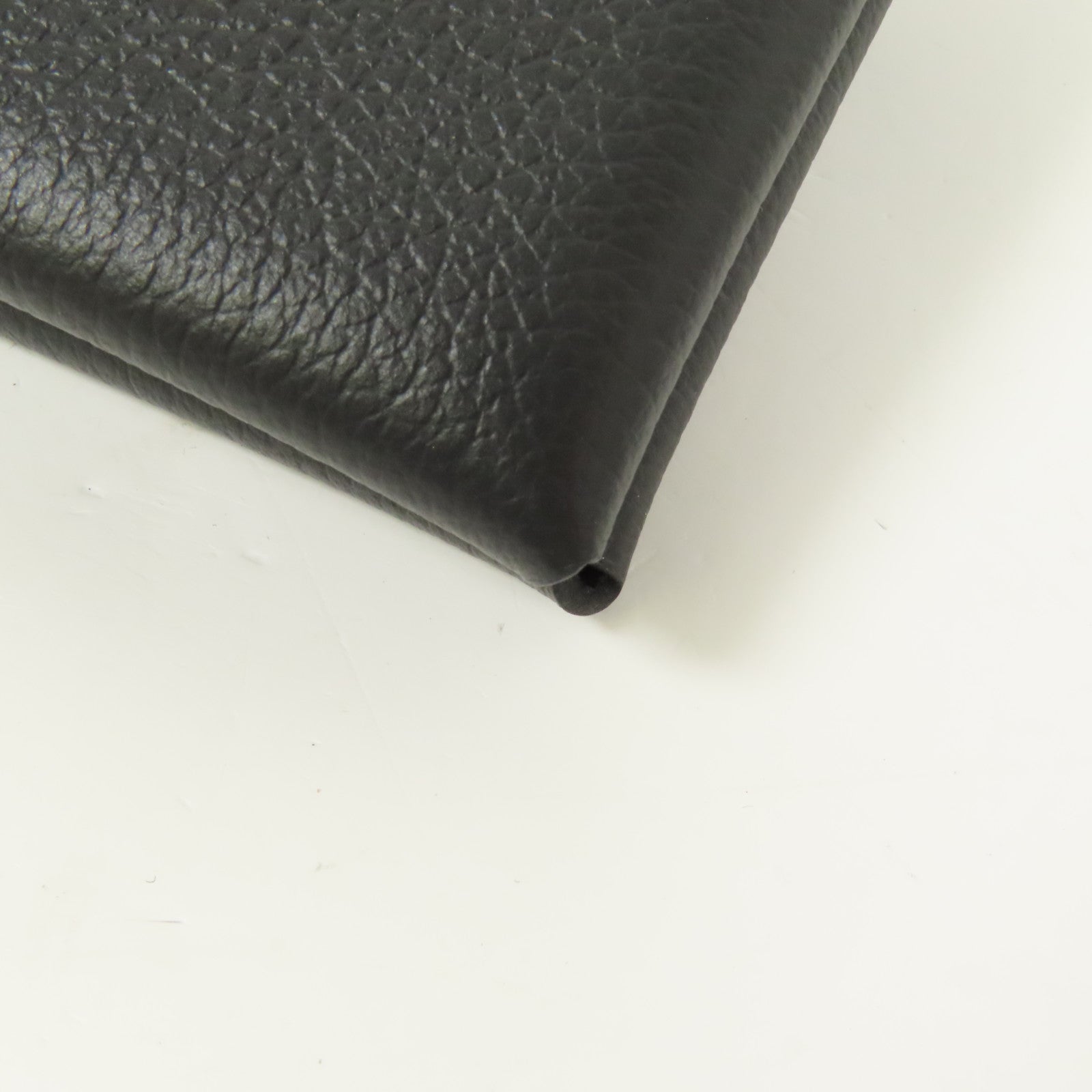 HERMES Evercolor皮革Calvi Verso銀扣卡片套Ardoise