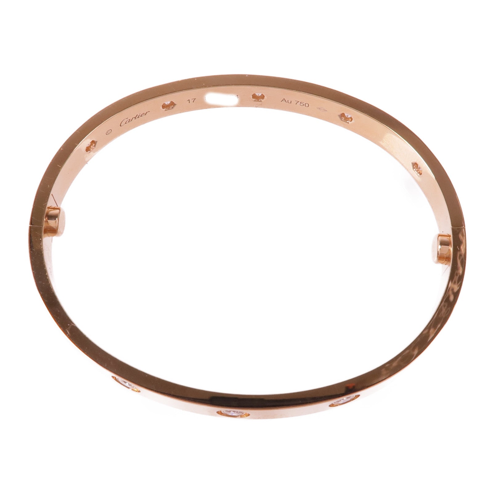 CARTIER 18K玫瑰金10 Diamond Love Bracelet手鐲Cartier#17