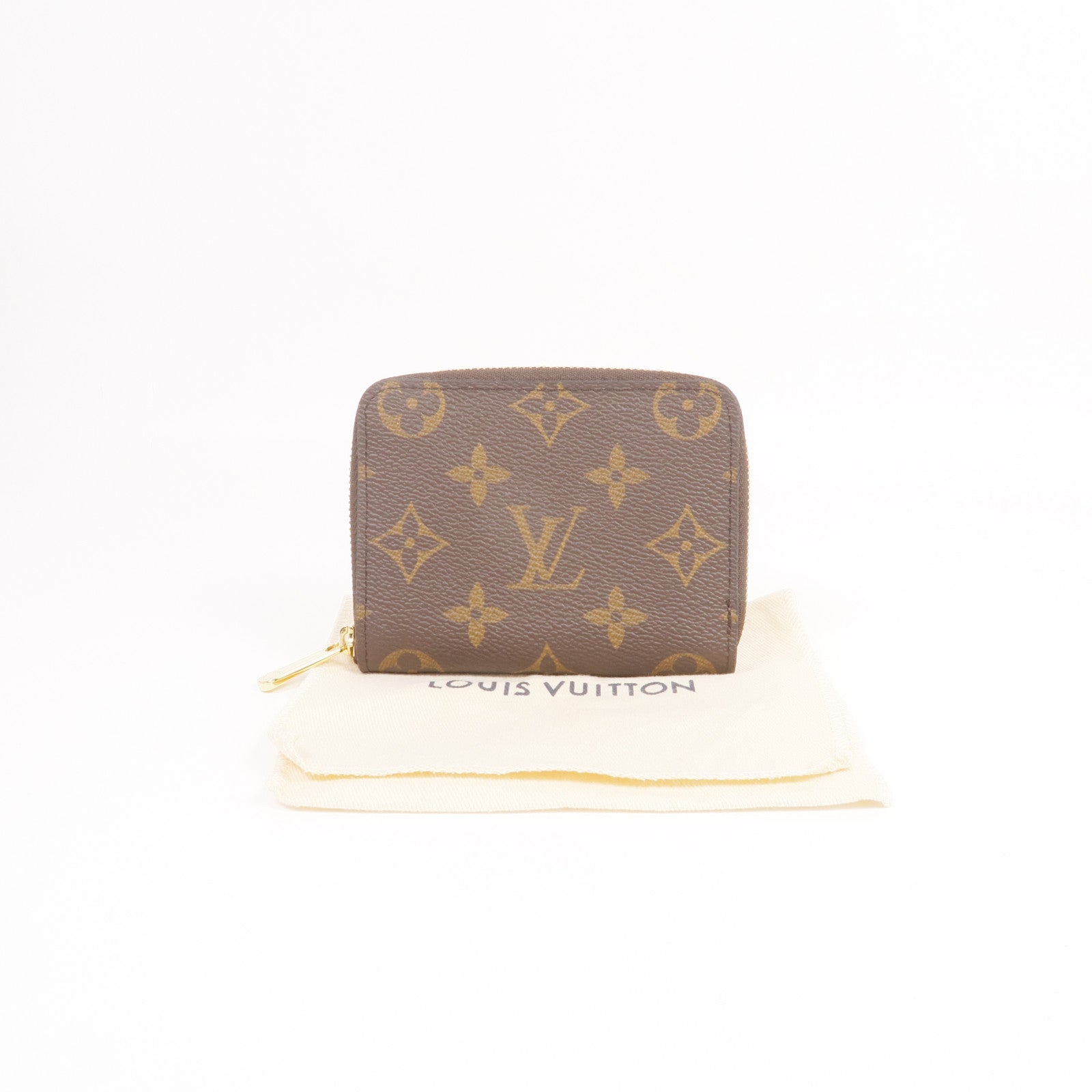 LOUIS VUITTON Monogram Zippy Coin Purse金扣零錢包棕色
