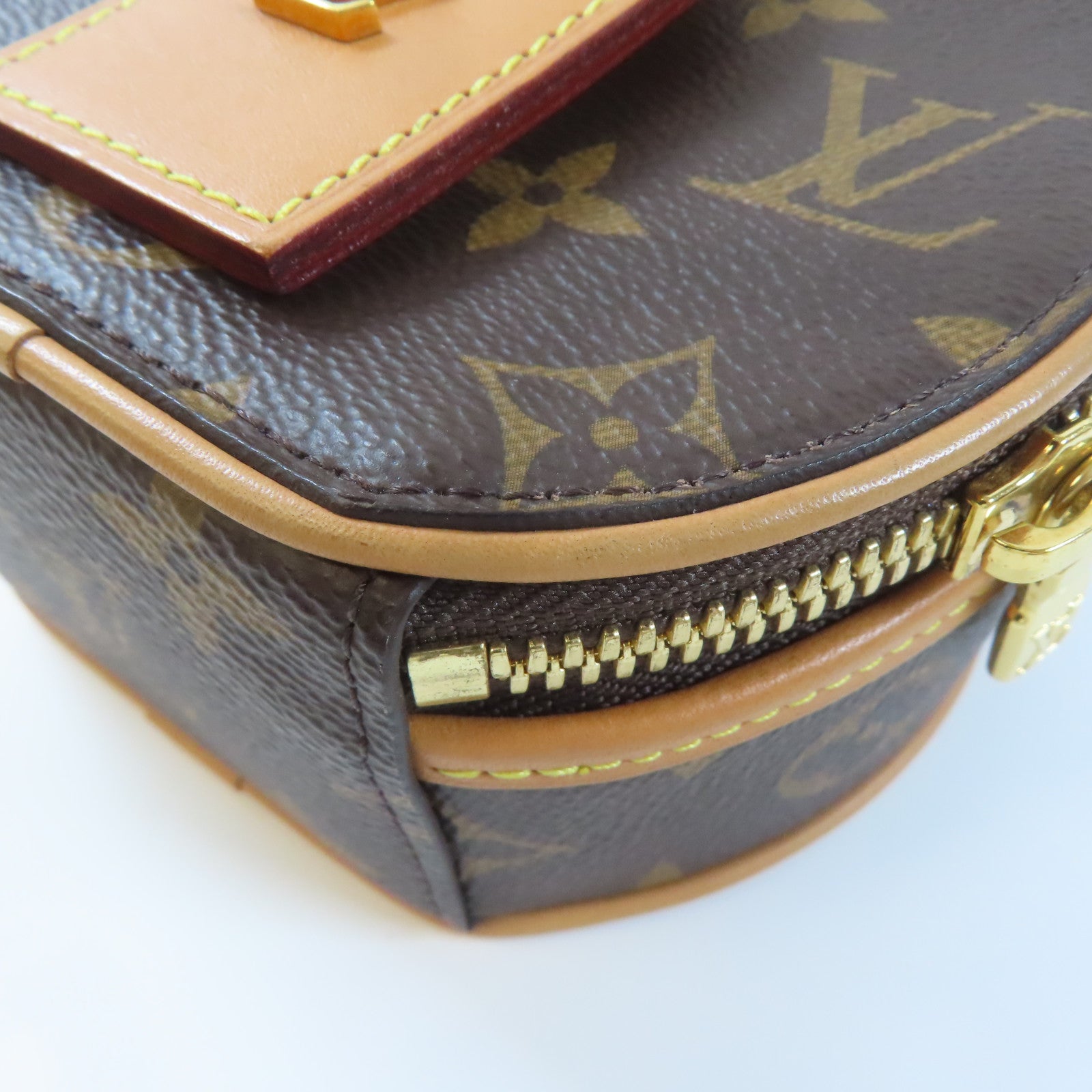 LOUIS VUITTON Monogram Mini Boite Chapeau金扣手挽肩背兩用袋棕色