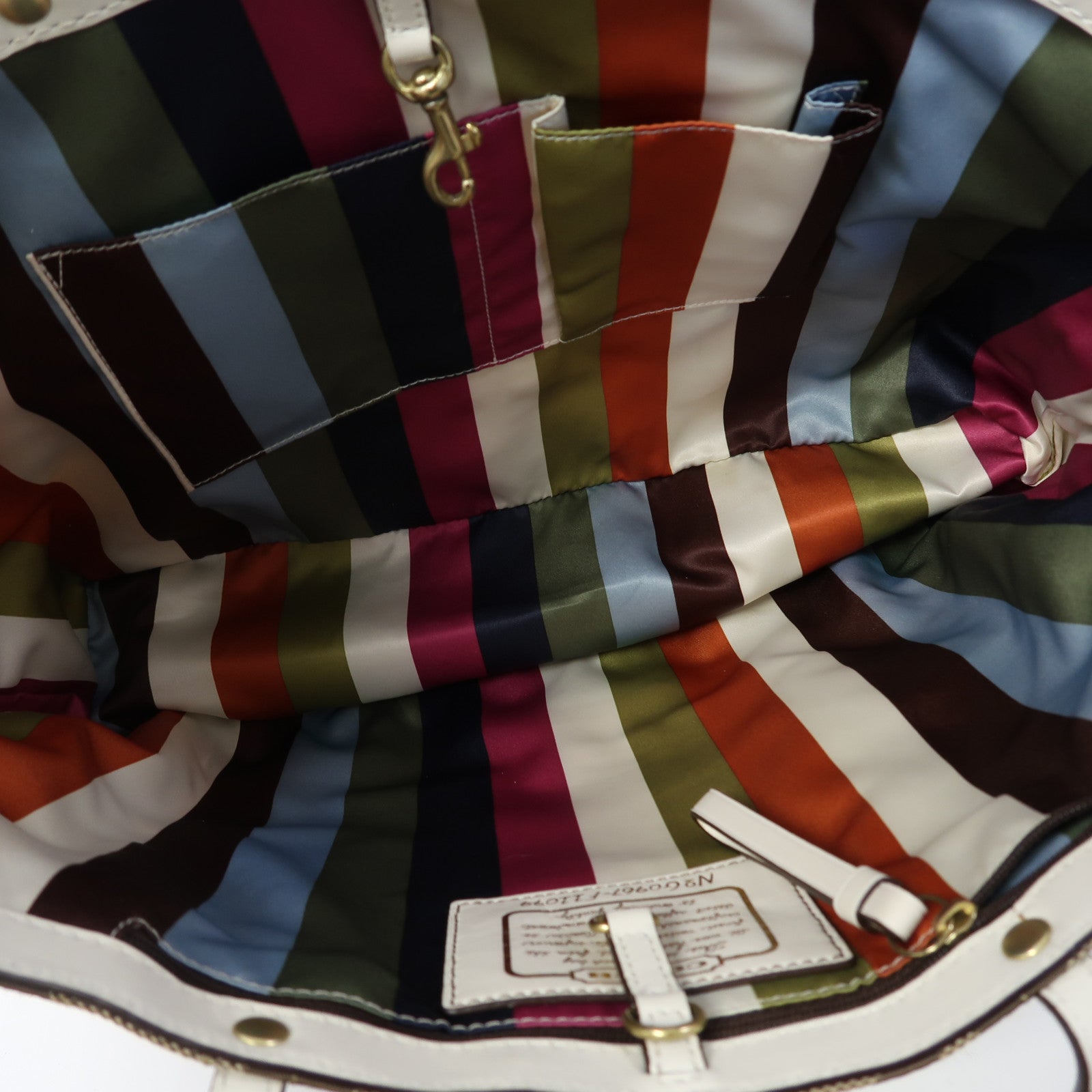 COACH 帆布Tote Bag金扣肩背袋啡色
