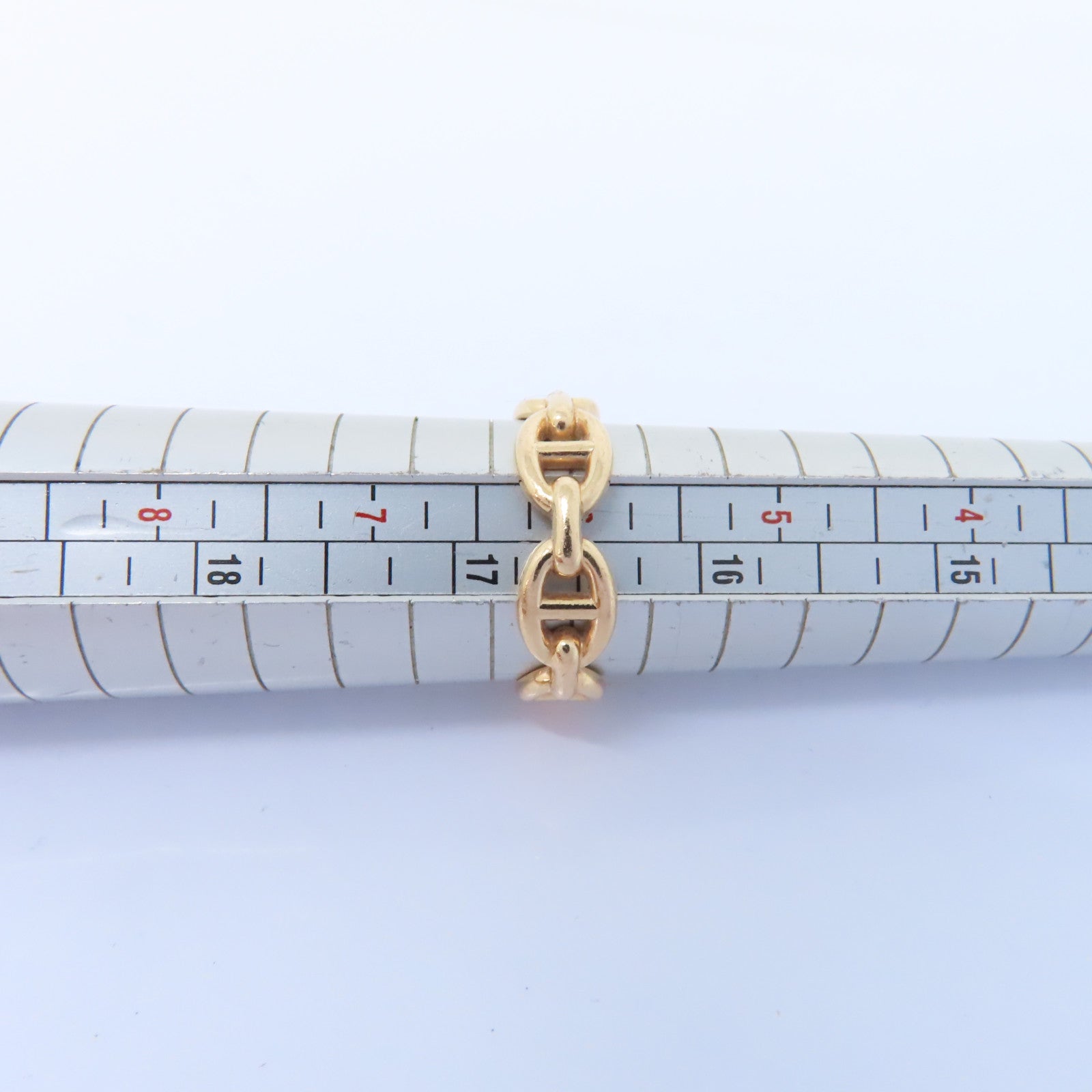HERMES 18K玫瑰金Chaine Dancre Enchainee戒指Hermes#52 US#6