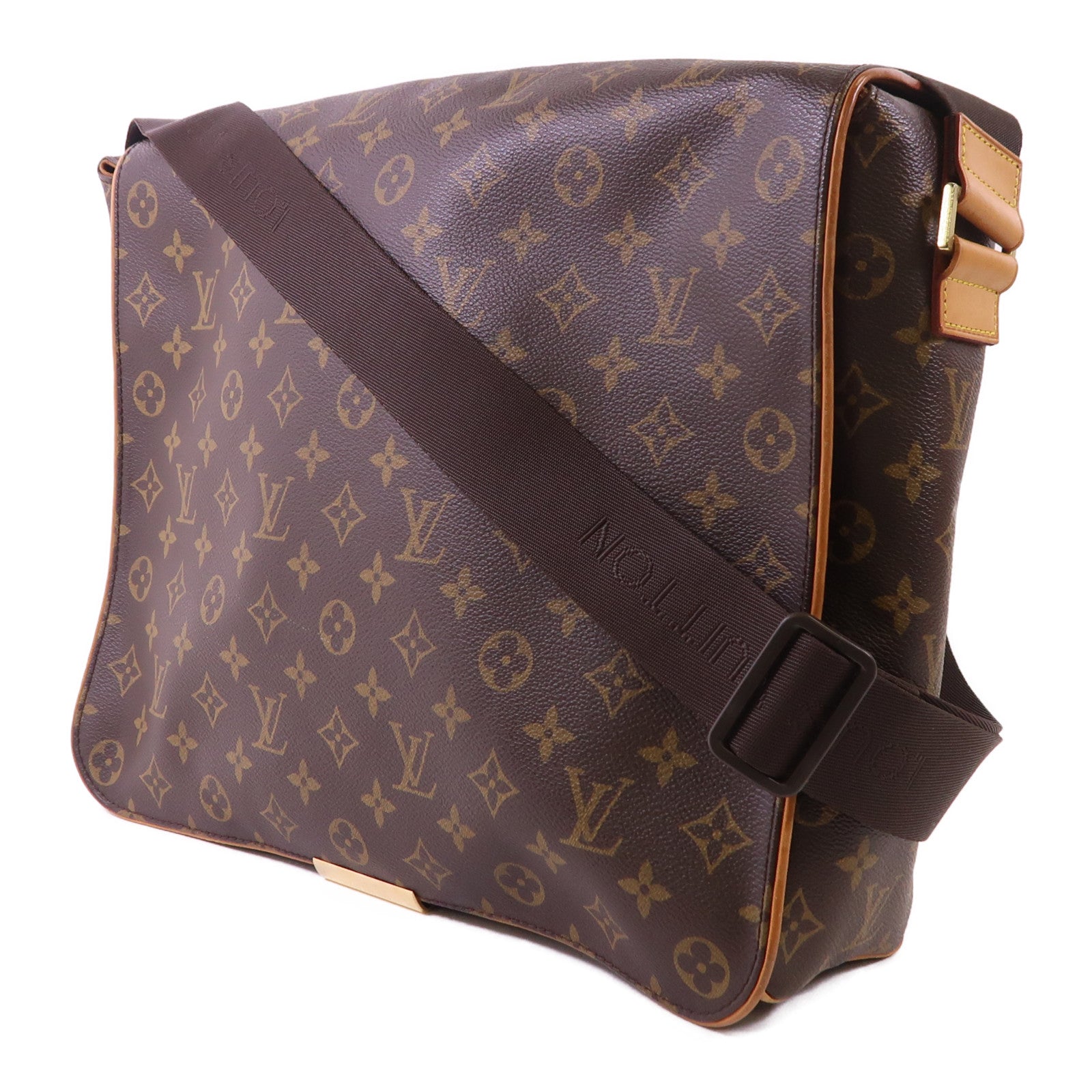 LOUIS VUITTON Monogram Abbesses金扣肩背袋棕色