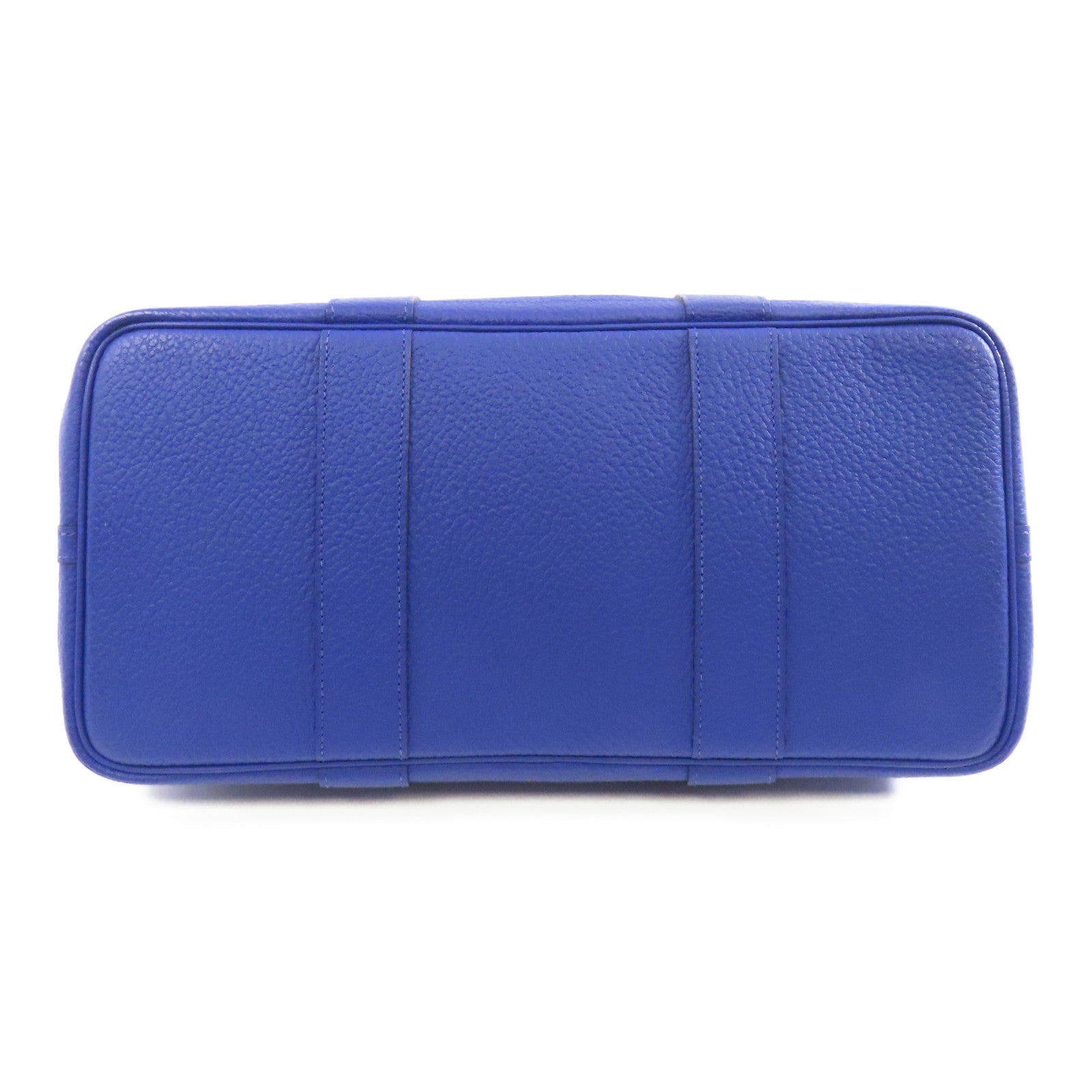 HERMES Negonda皮革Garden Party PM銀扣手挽袋Bleu Royal皇家藍色