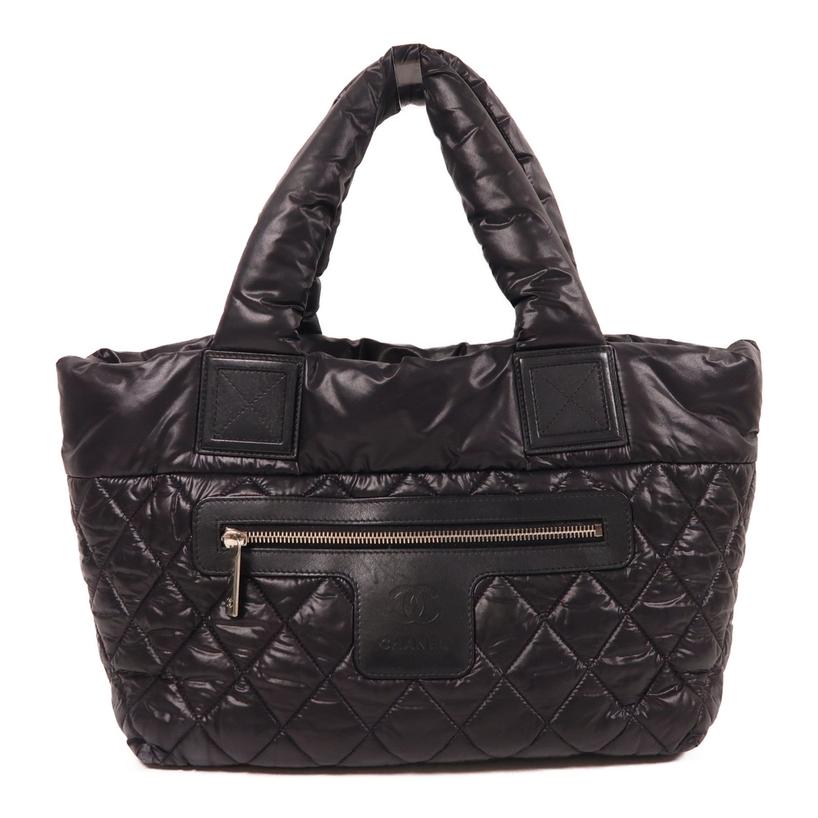 CHANEL 尼龍Coco Cocoon銀扣手挽袋