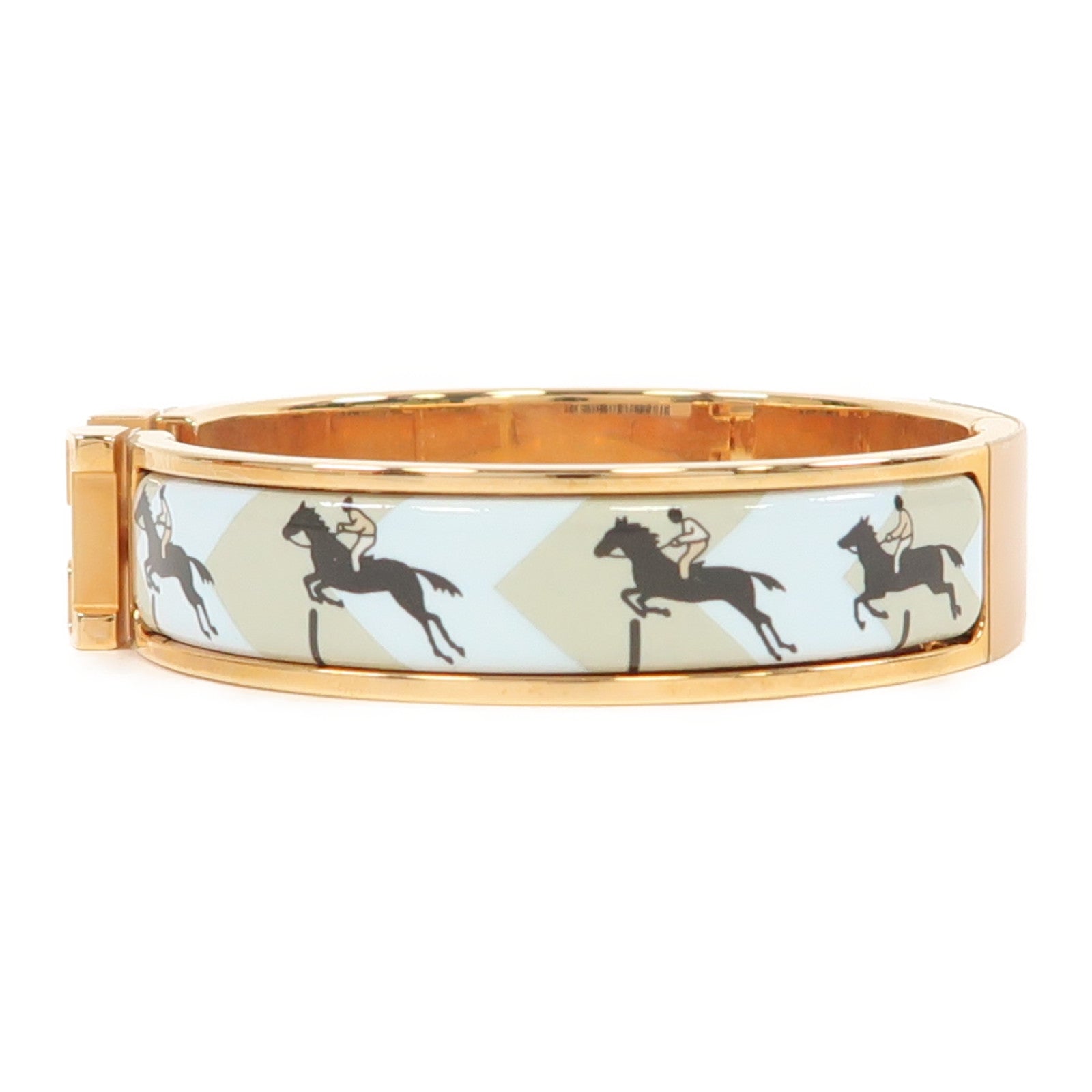 HERMES 金屬Clic H Les Allures Bracelet金扣手鐲淺藍色