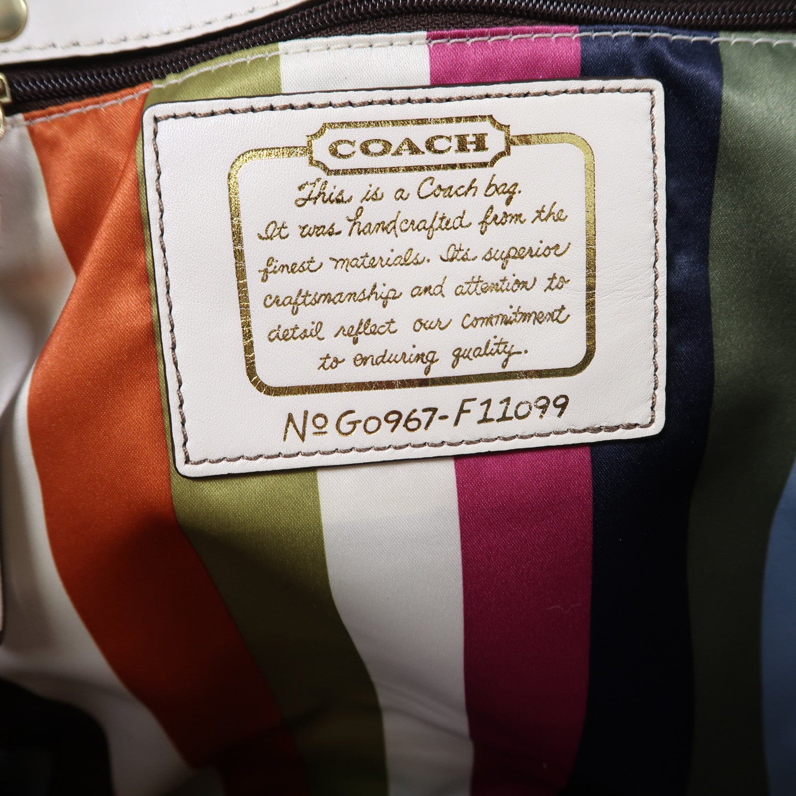COACH 帆布Tote Bag金扣肩背袋啡色