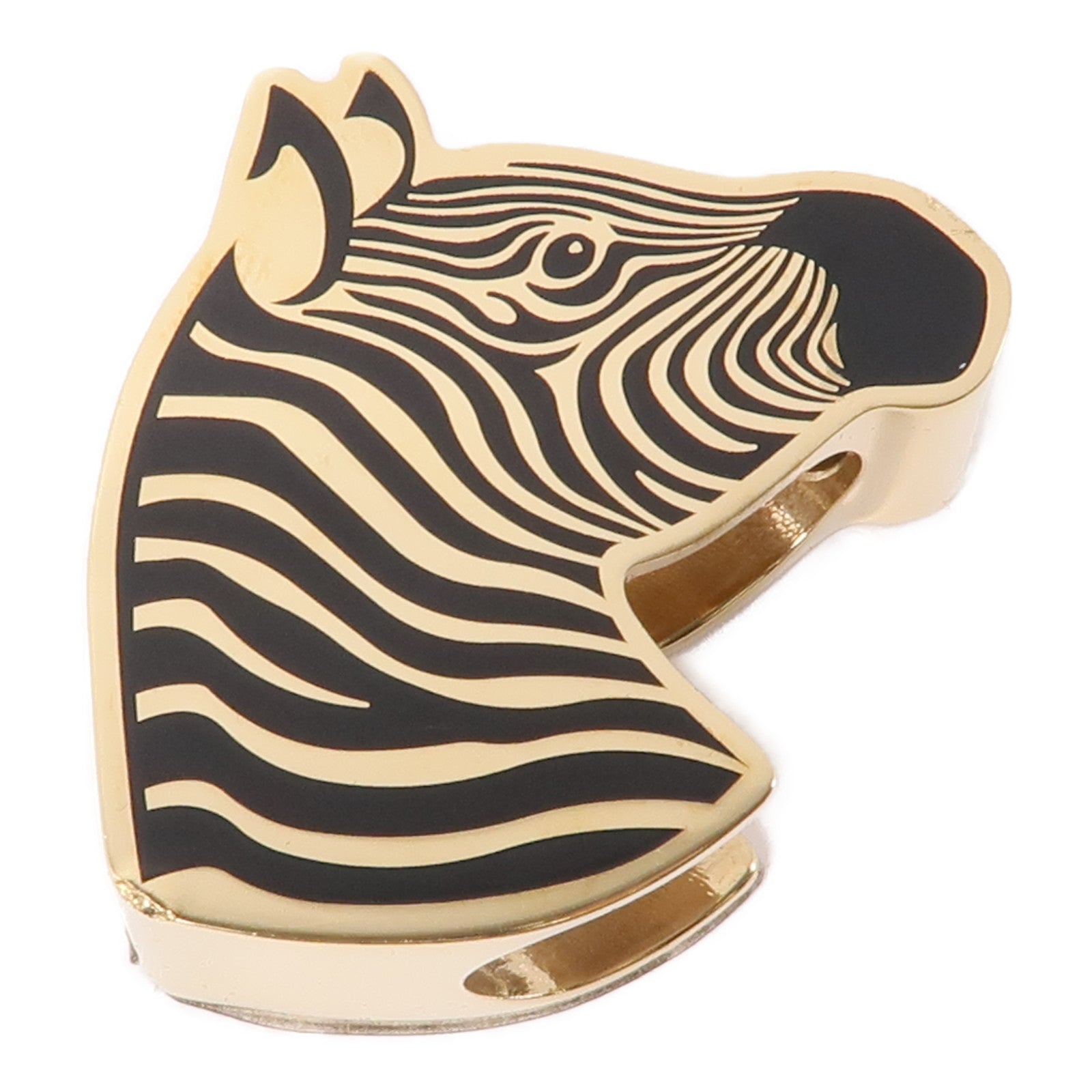 HERMES 金屬Zebra Scarf Ring圍巾戒指金色