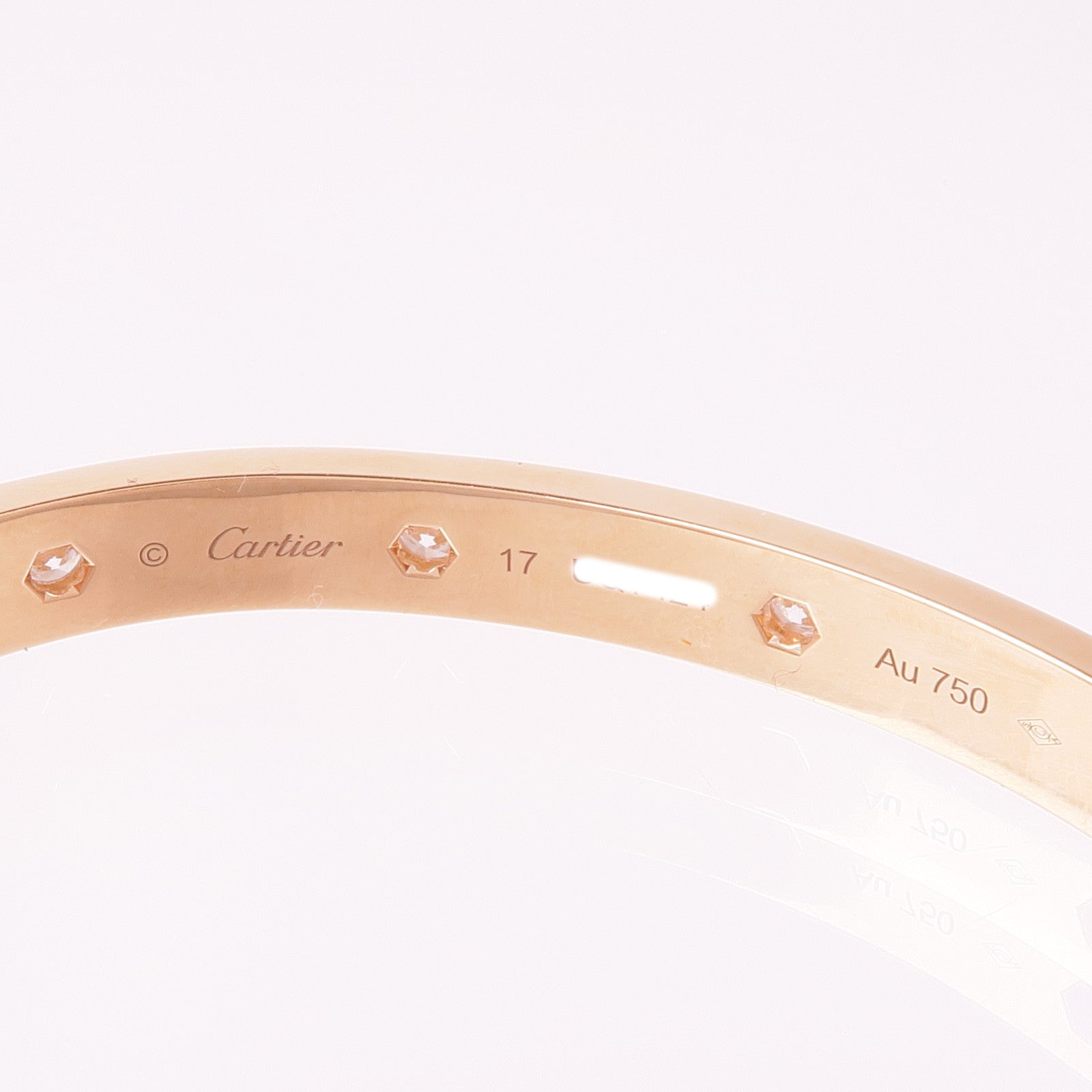 CARTIER 18K玫瑰金10 Diamond Love Bracelet手鐲Cartier#17