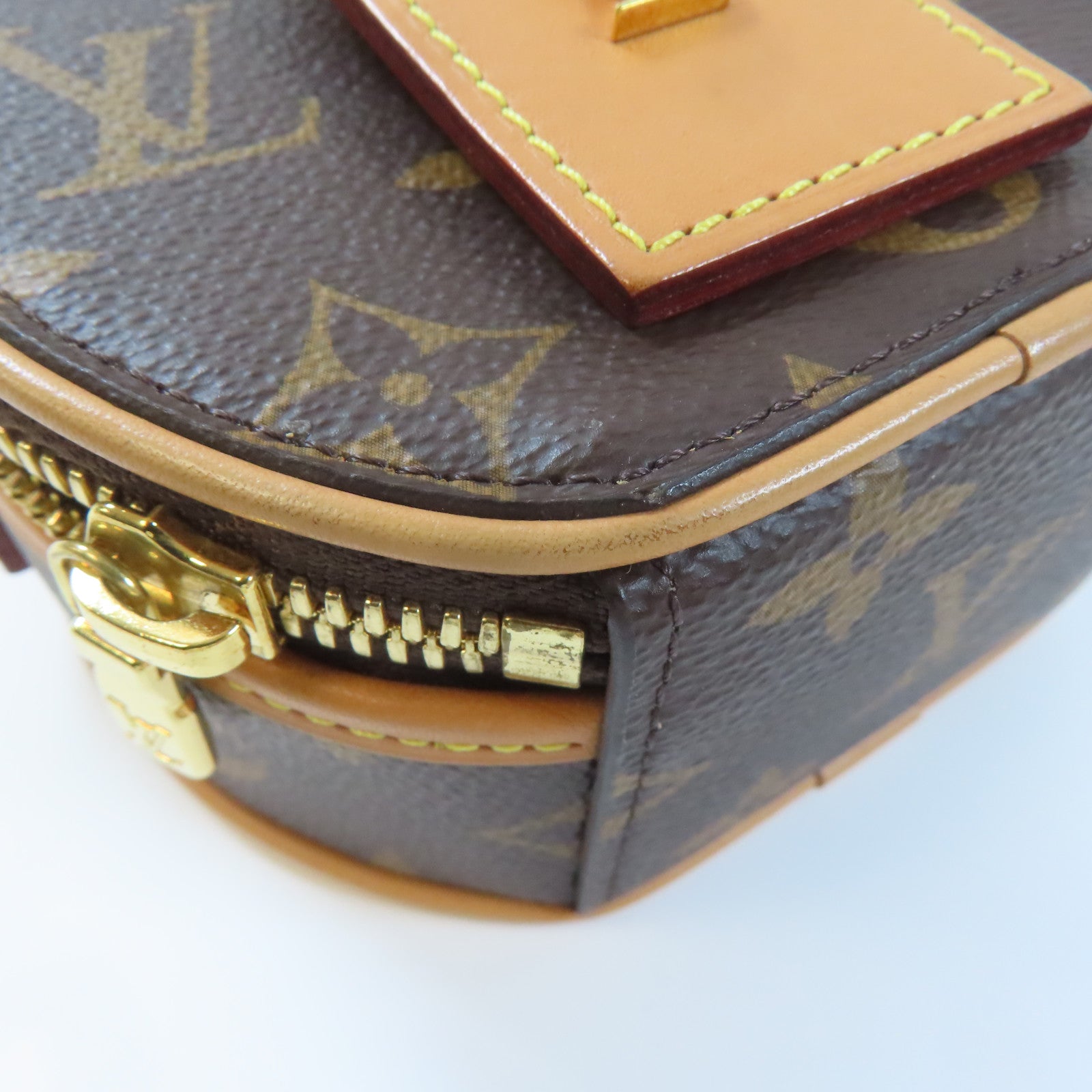 LOUIS VUITTON Monogram Mini Boite Chapeau金扣手挽肩背兩用袋棕色