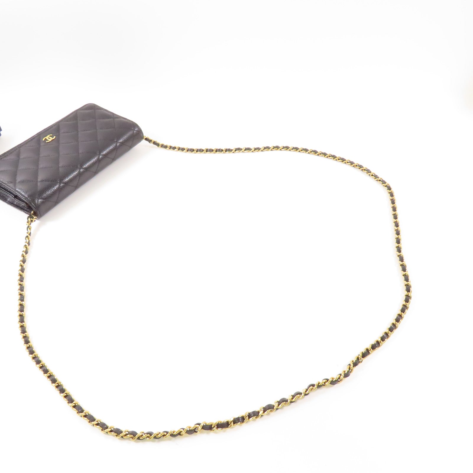 CHANEL 牛皮皮革WOC Wallet On Chain金扣鏈帶肩背袋