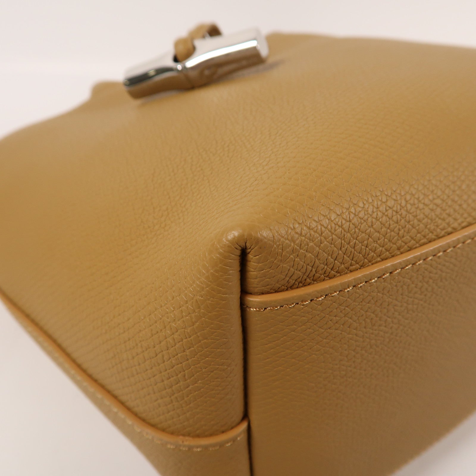 Longchamp 皮革Le Roseau S銀扣手挽肩背兩用袋