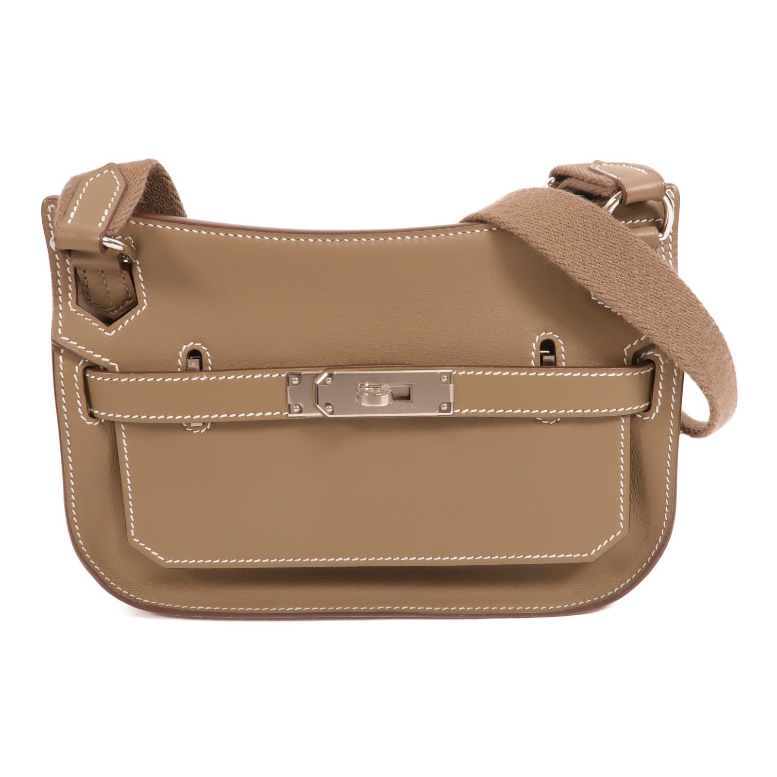 HERMES Swift皮革Jypsiere Mini肩背袋Etoupe