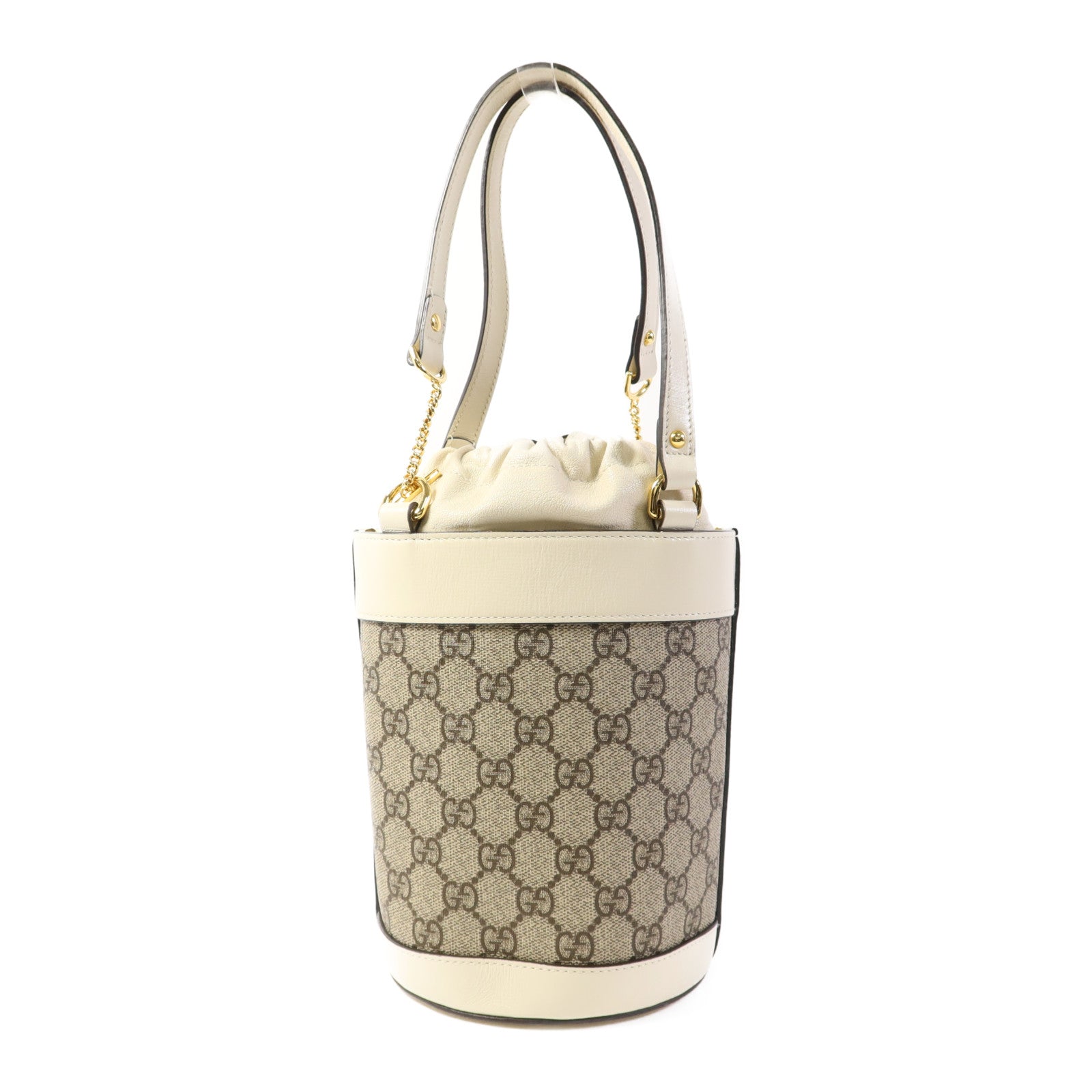 GUCCI 塗層帆布Horsebit 1955 Small Bucket Bag金扣肩背袋