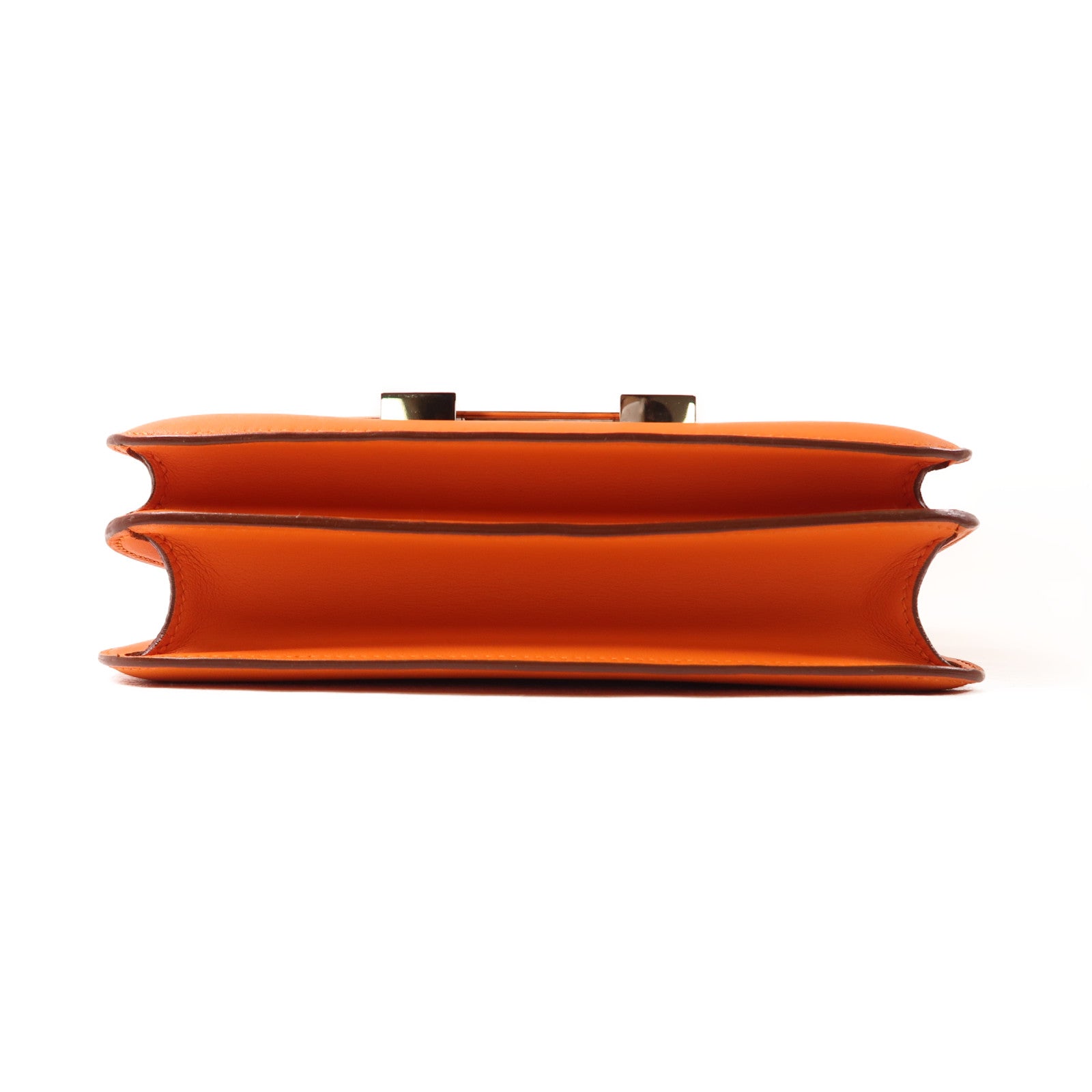 HERMES 【激減優惠】Swift皮革Constance 24銀扣肩背袋橙色