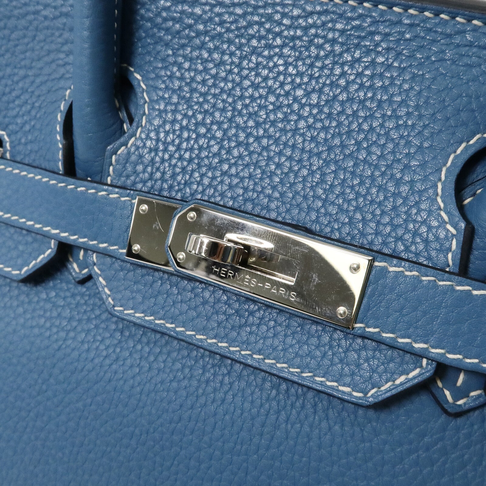HERMES Togo皮革Birkin 30手挽袋Bleu Jean