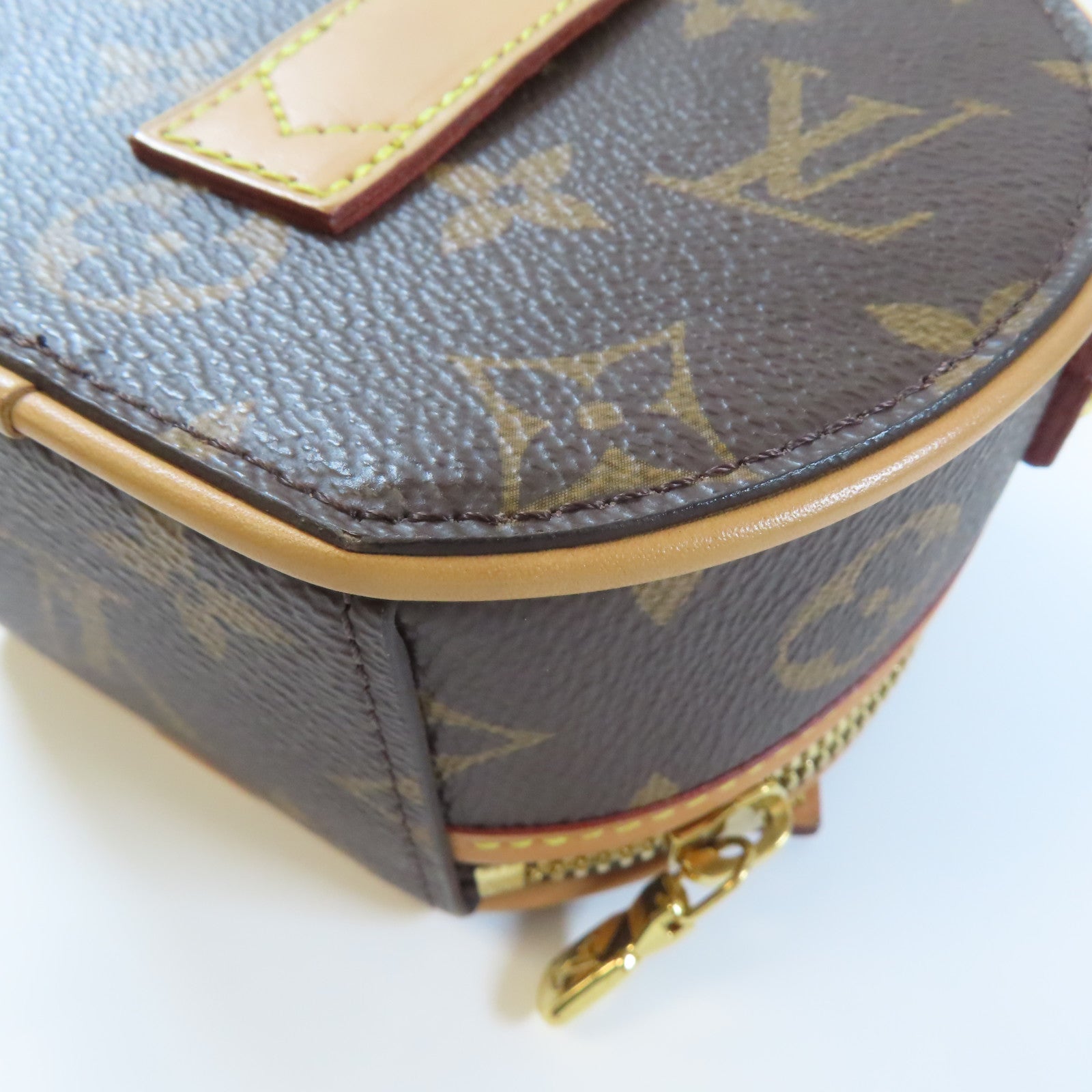 LOUIS VUITTON Monogram Mini Boite Chapeau金扣手挽肩背兩用袋棕色