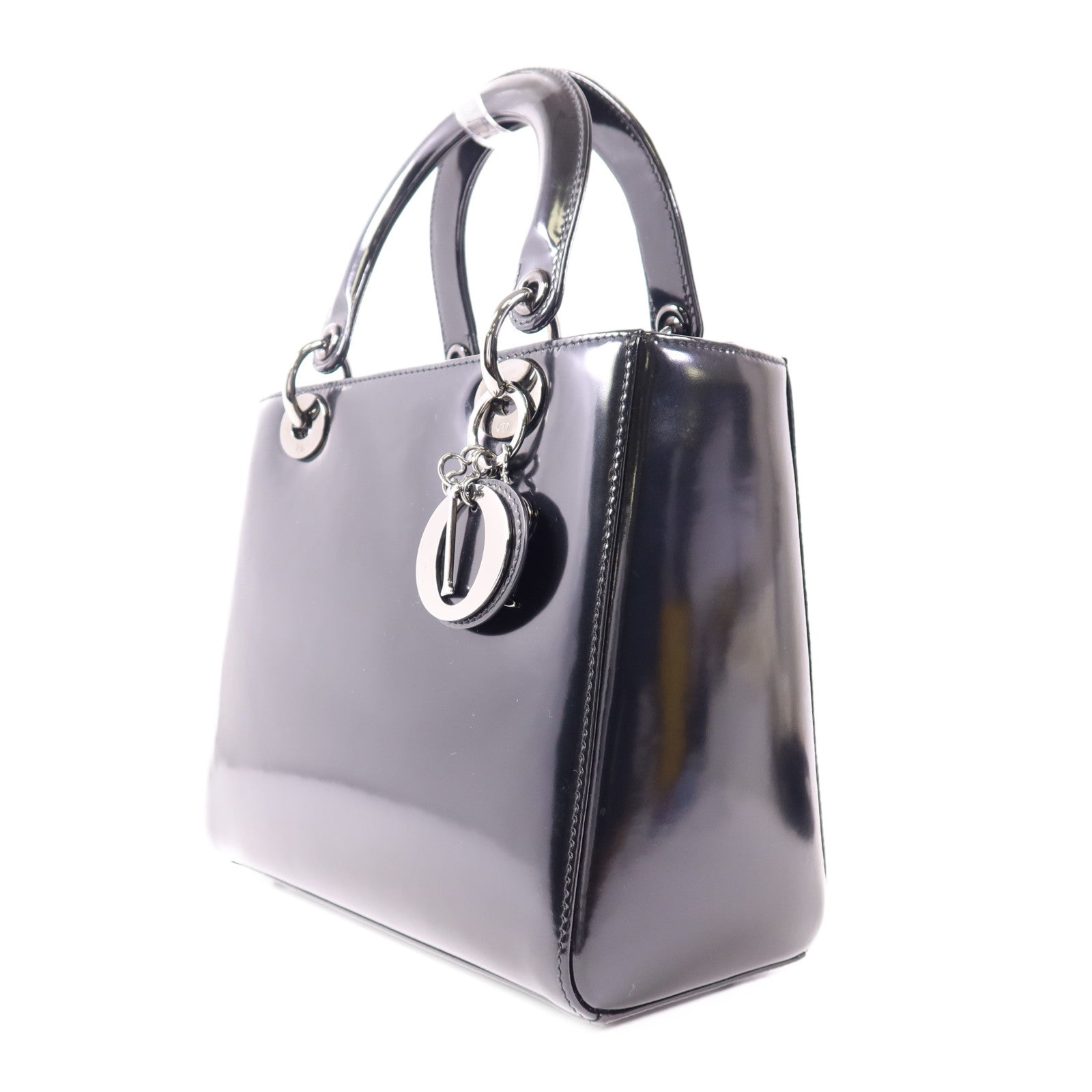 Dior 【激減優惠】皮革Lady Dior銀扣手挽肩背兩用袋