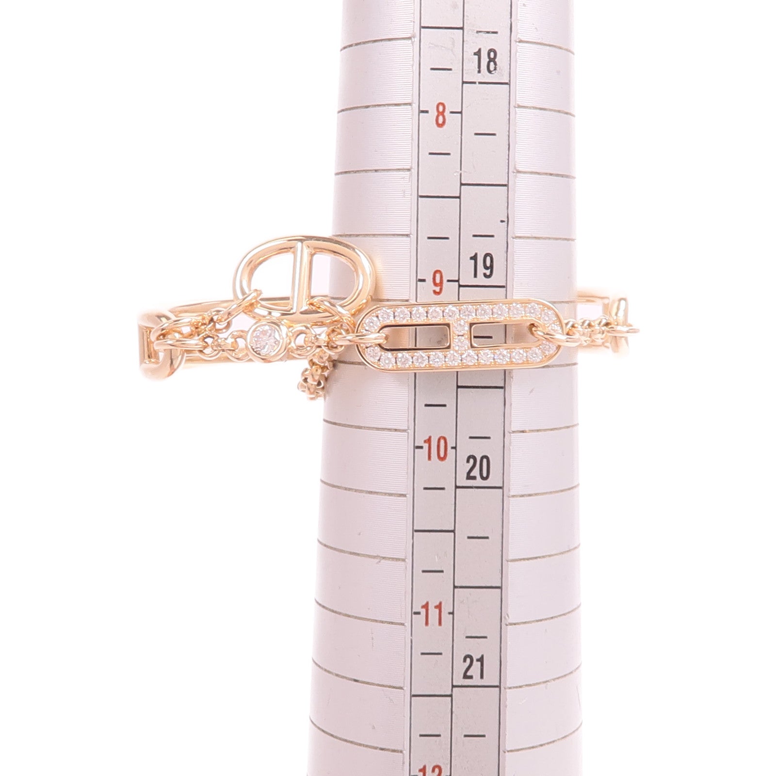 HERMES 18K玫瑰金Chaine D'ancre Chaos Double Ring戒指
