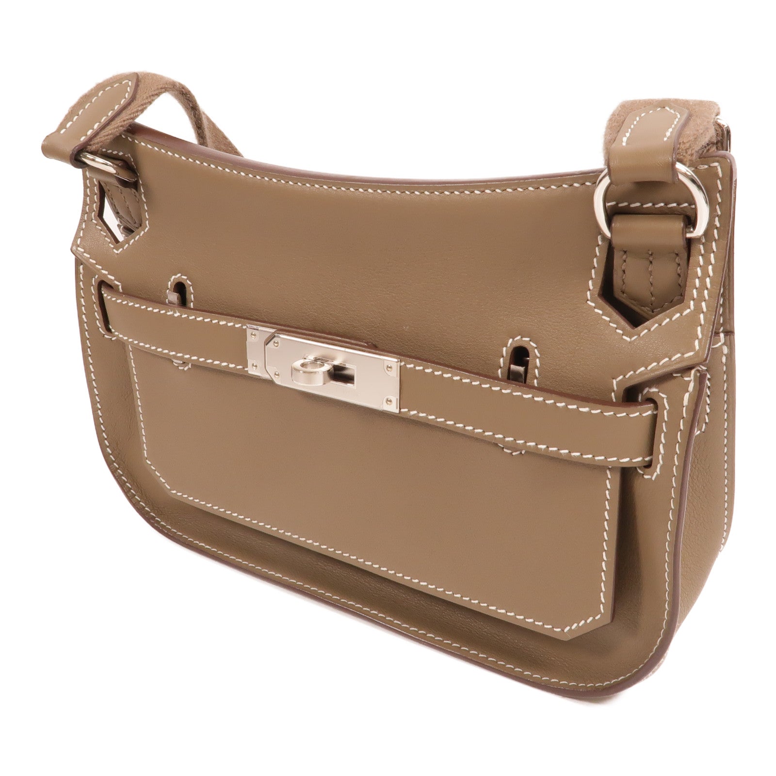 HERMES Swift皮革Jypsiere Mini肩背袋Etoupe