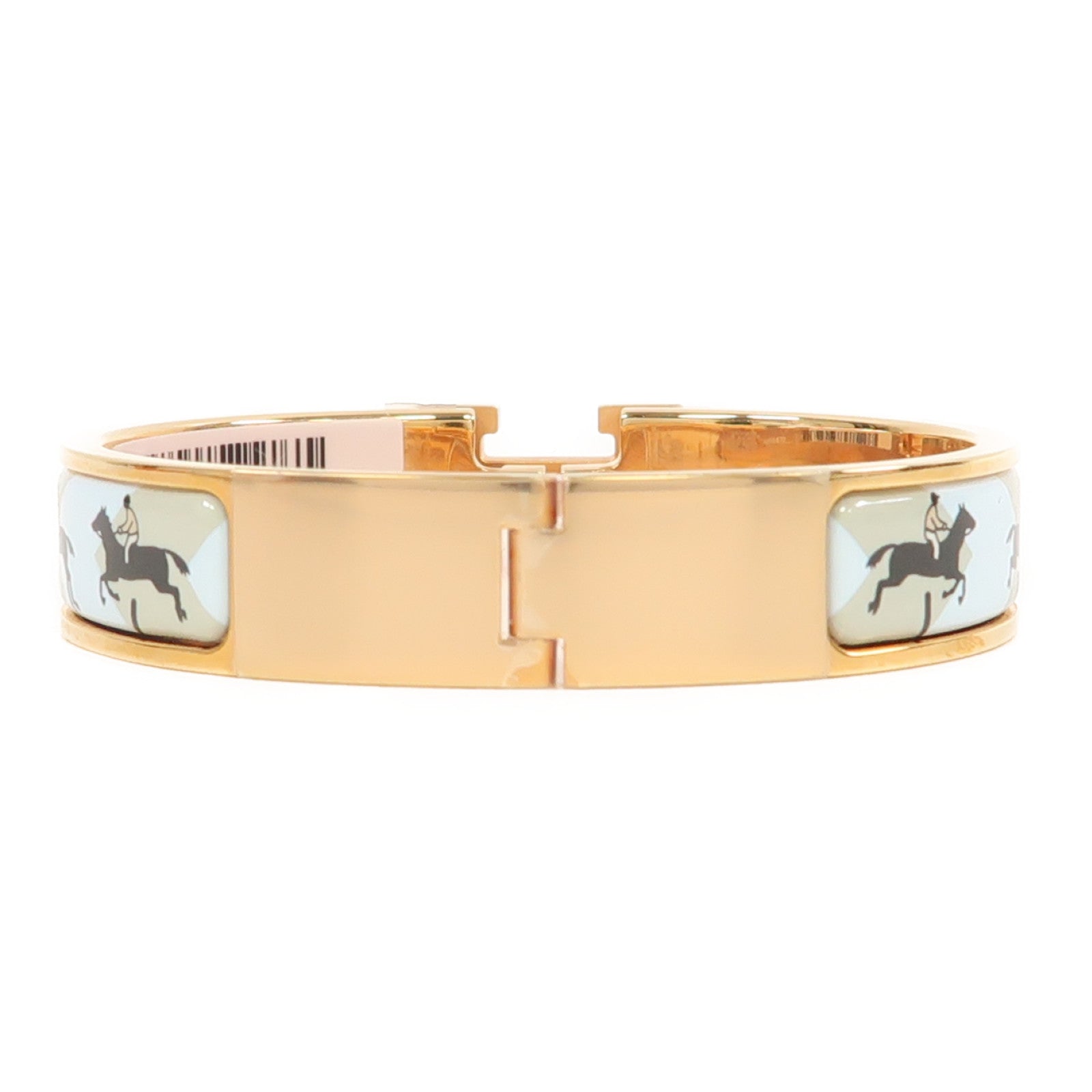 HERMES 金屬Clic H Les Allures Bracelet金扣手鐲淺藍色