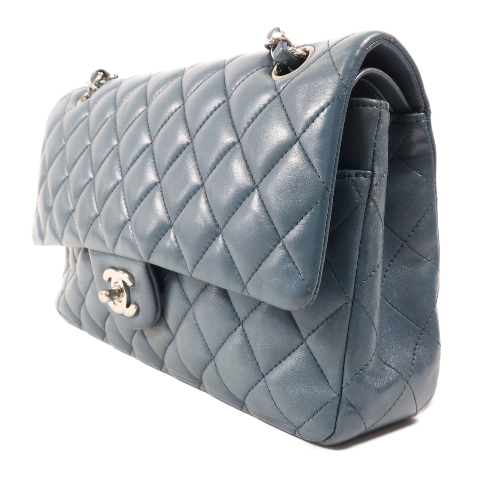 CHANEL 羊皮皮革Classic 25銀扣鏈帶肩背袋