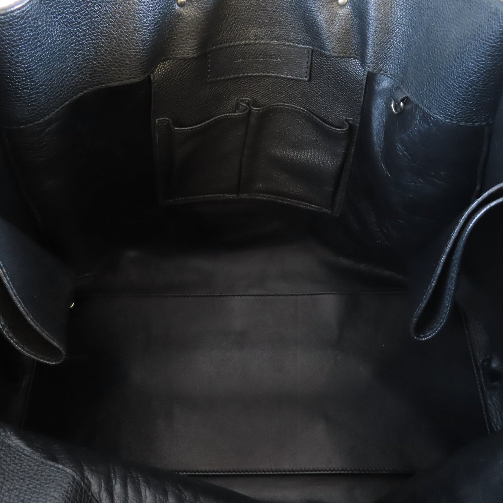 BALENCIAGA 【激減優惠】牛皮皮革Tote Bag銀扣肩背袋黑色