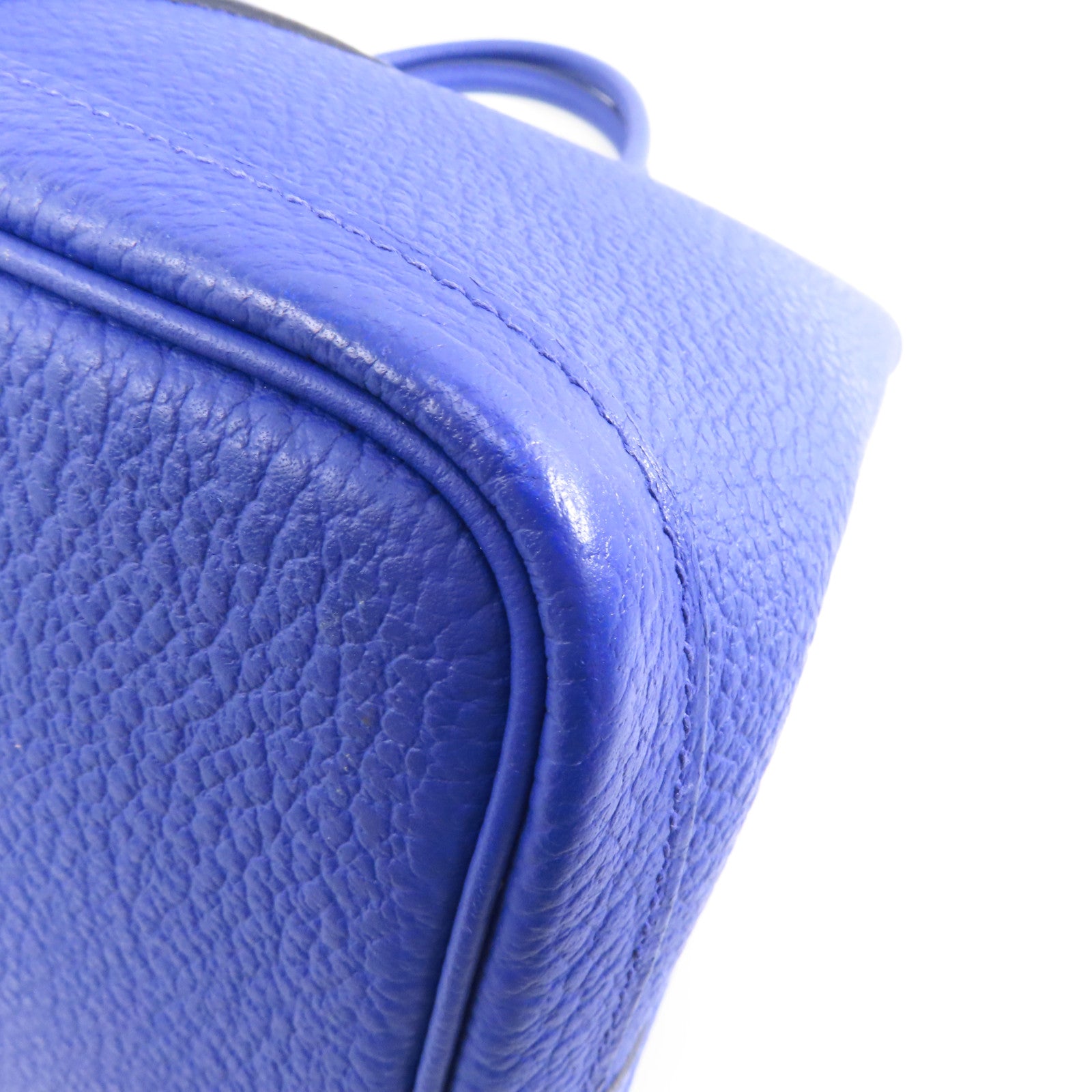 HERMES Negonda皮革Garden Party PM銀扣手挽袋Bleu Royal皇家藍色