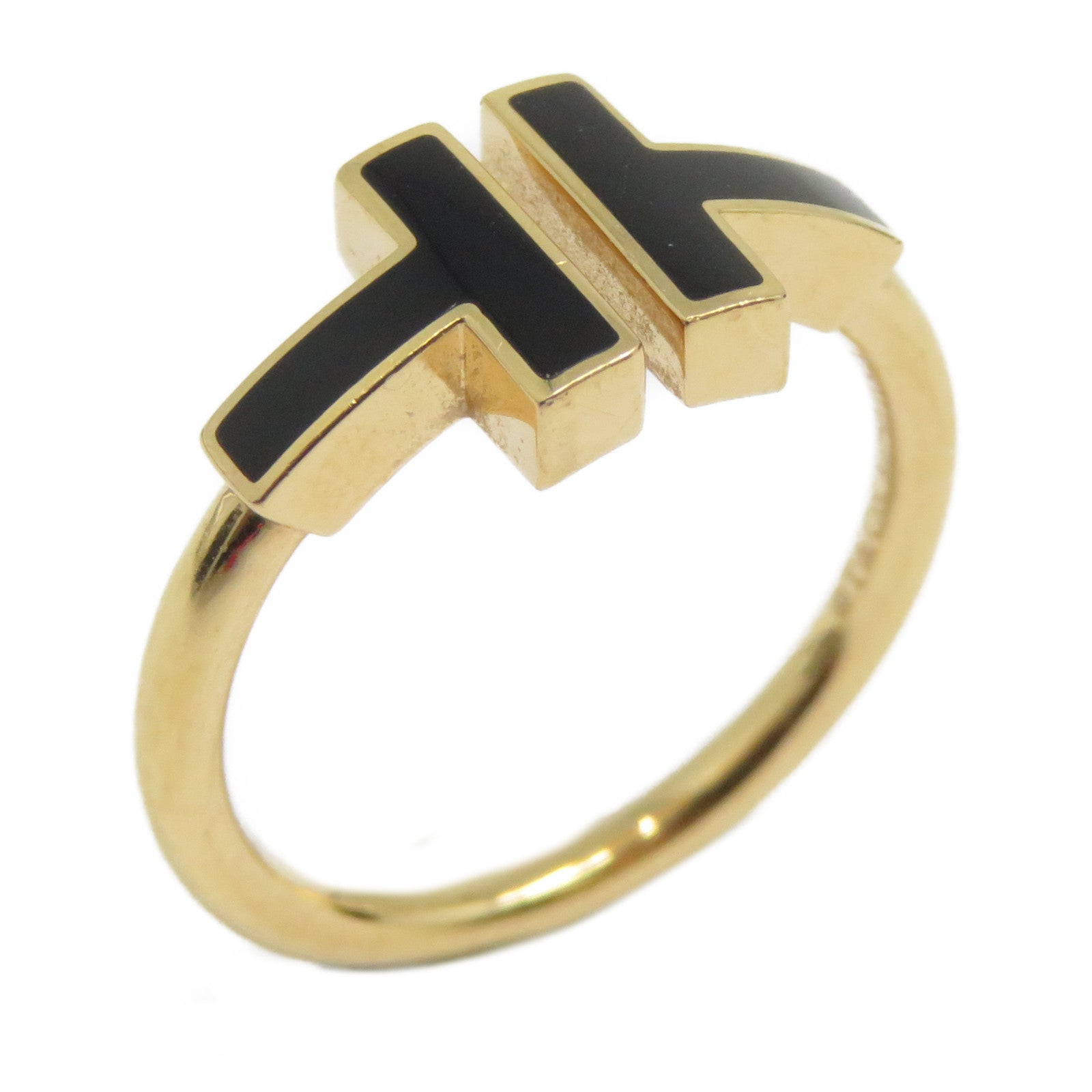 TIFFANY＆CO 【激減優惠】18K玫瑰金Black Onyx Wire Ring戒指US#6
