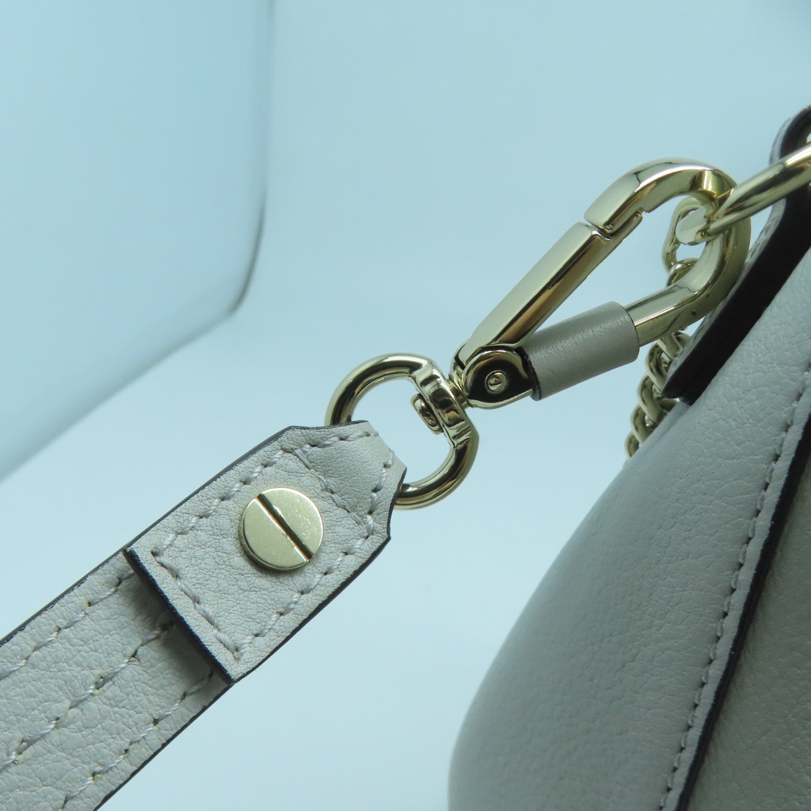 Chloe 【激減優惠】牛皮皮革2 Way Shoulder金扣手挽肩背兩用袋灰色