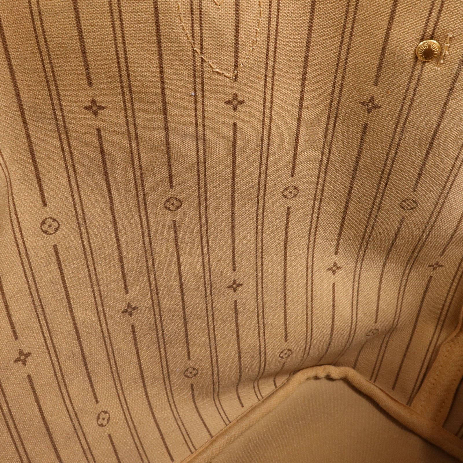 LOUIS VUITTON Monogram Neverfull MM金扣手挽袋