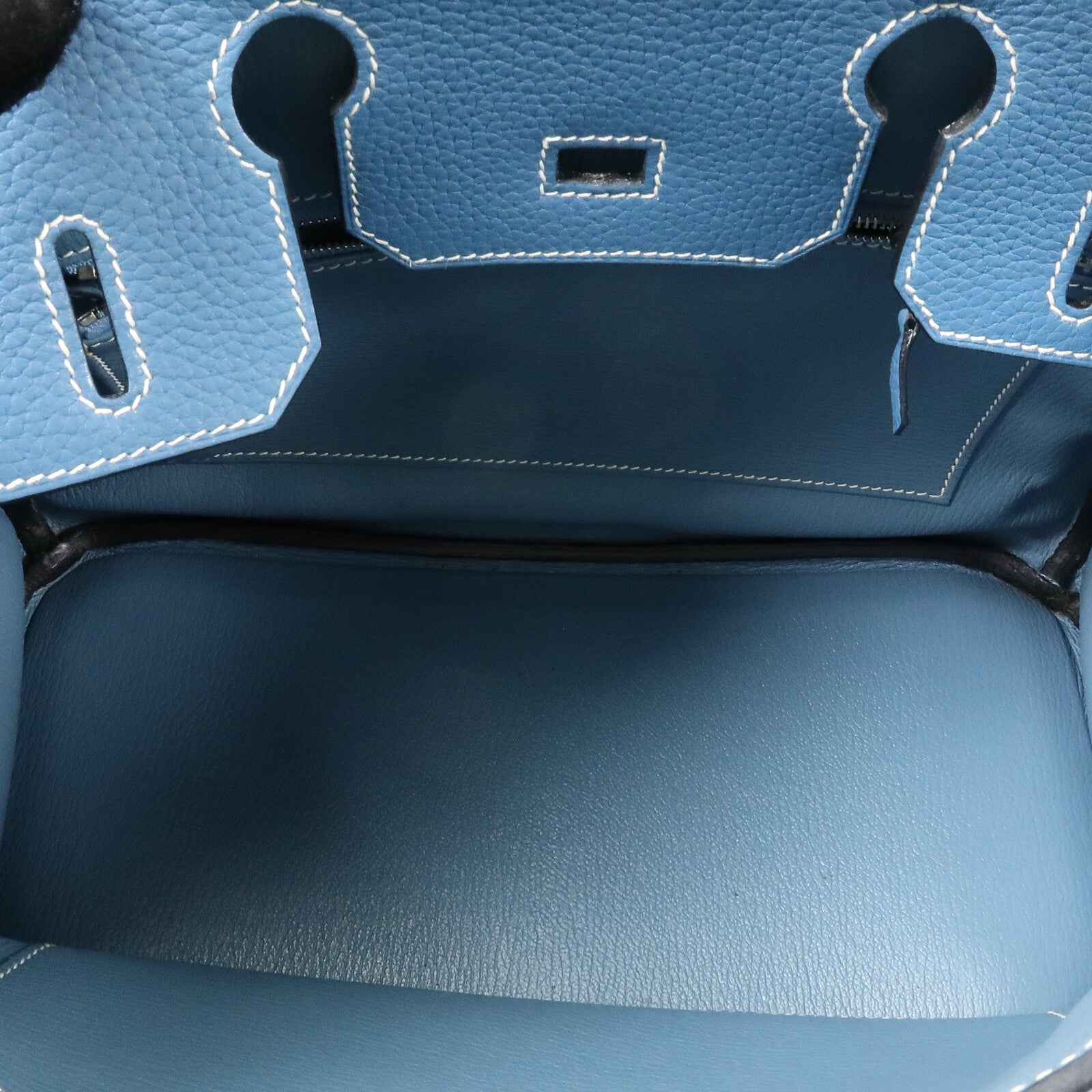 HERMES Togo皮革Birkin 30手挽袋Bleu Jean