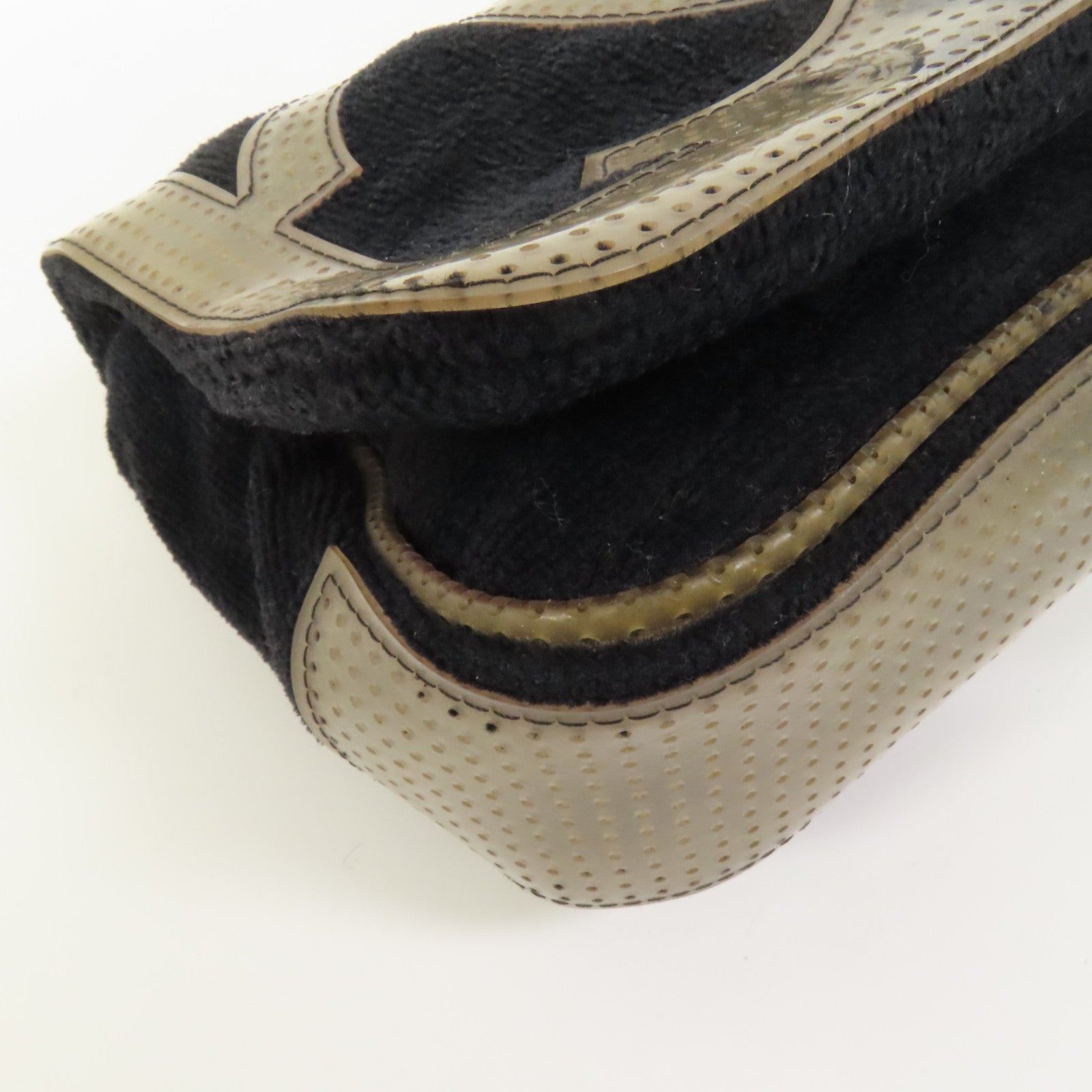 CHANEL 棉質Chain Shoulder銀扣肩背袋