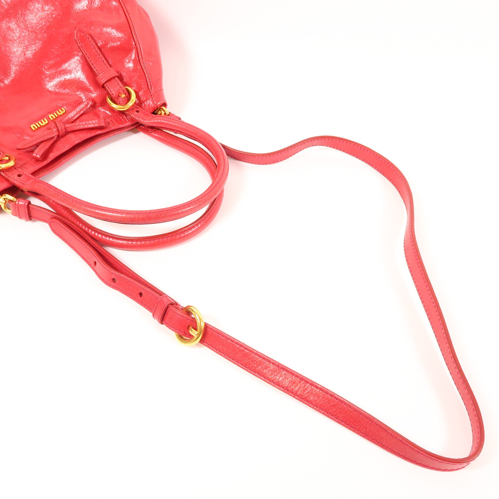 Miu Miu 牛皮皮革2 Way Shoulder金扣手挽肩背兩用袋