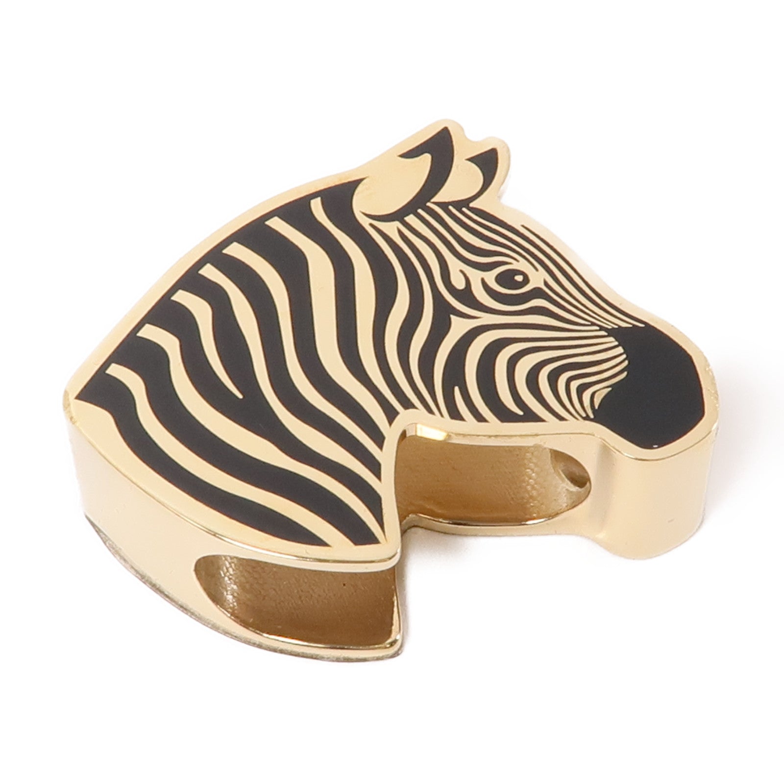 HERMES 金屬Zebra Scarf Ring圍巾戒指金色