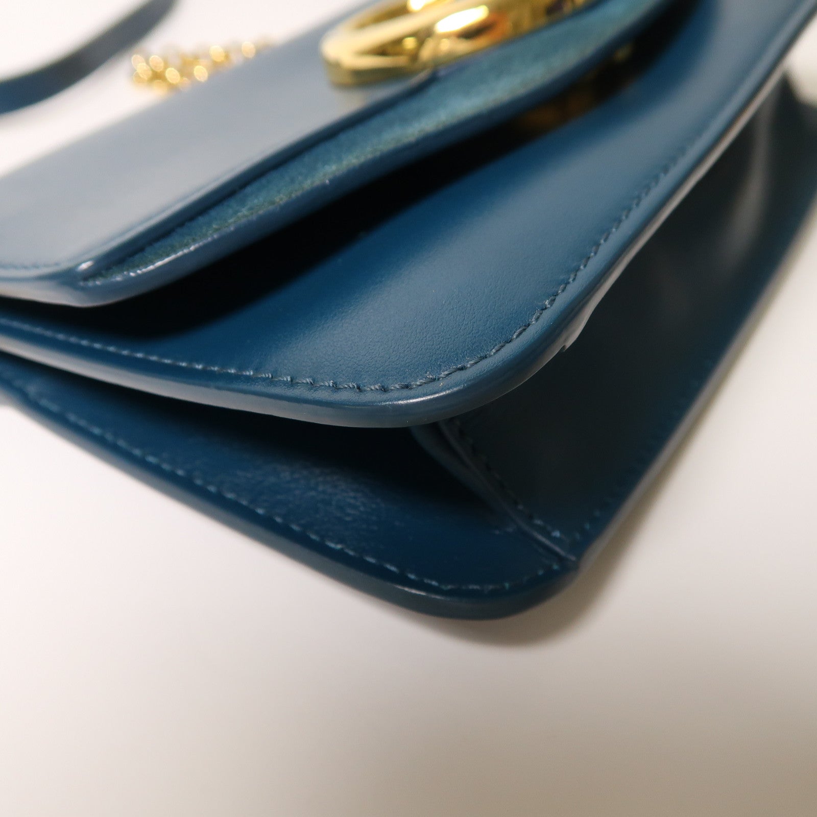 Chloe 牛皮皮革C Bag金扣鏈帶肩背袋綠色