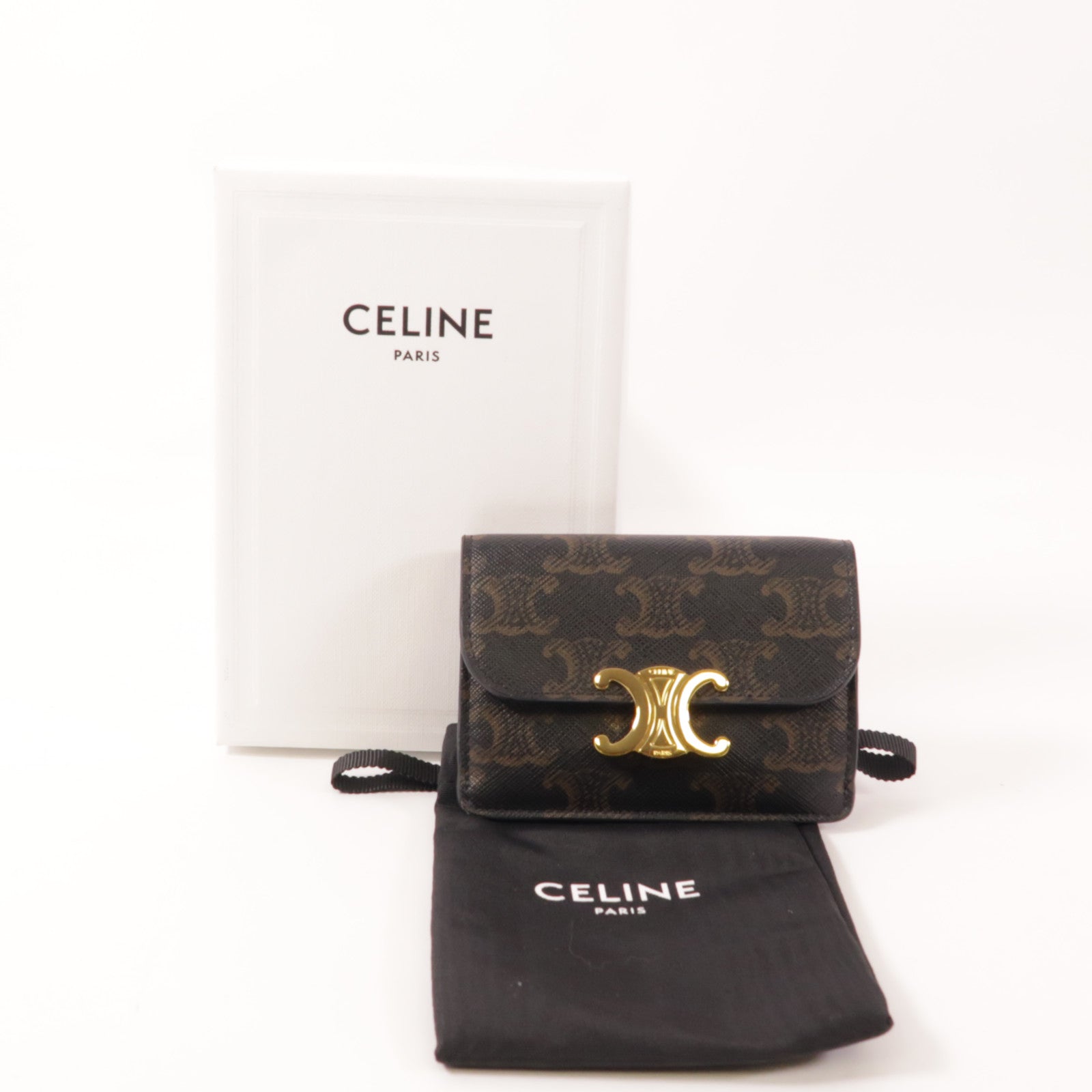 CELINE 塗層帆布Card Case金扣卡片套